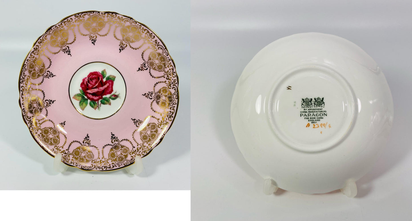 Vintage orphaned saucers of Paragon, Shelley, Elizabethan & Spode