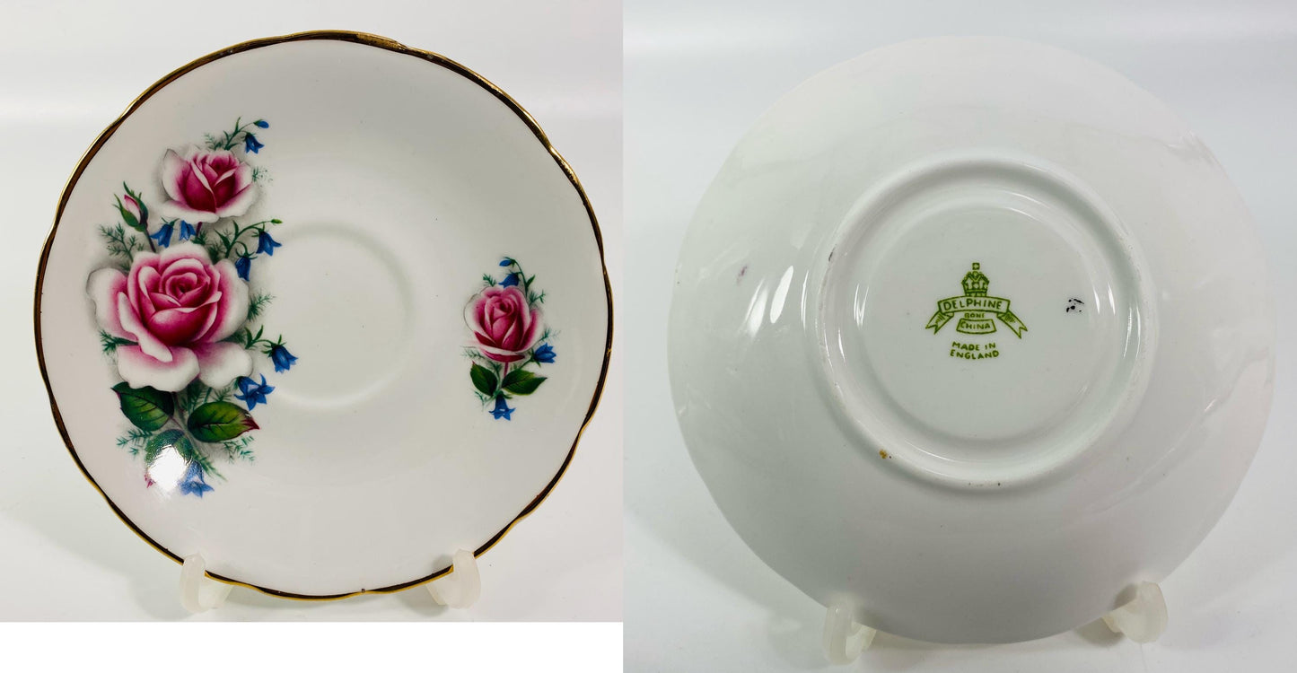Vintage Orphan saucers from Royal Vale, Royal Albert & Delphine