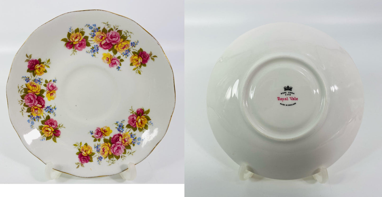 Vintage Orphan saucers from Royal Vale, Royal Albert & Delphine