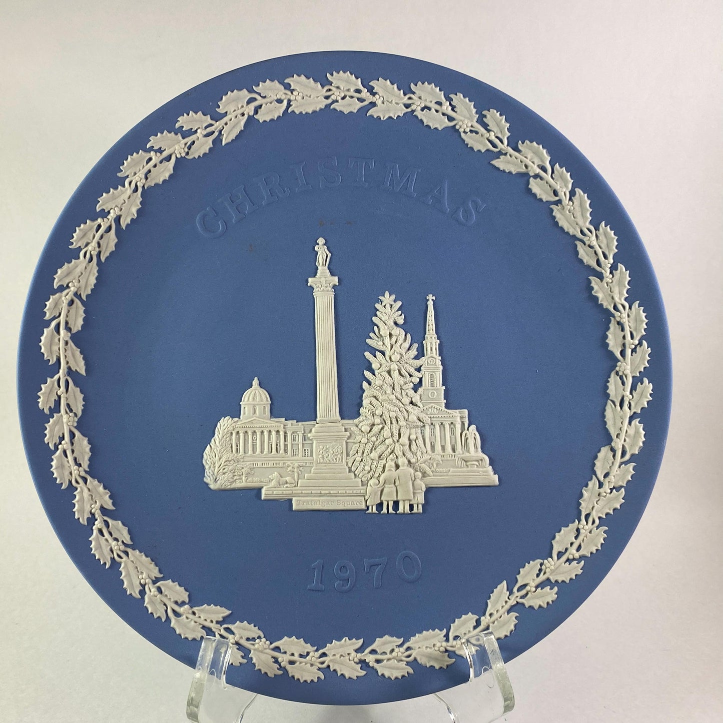 Wedgwood Jasperware Christmas Plates, 1971-1972, Set of 2