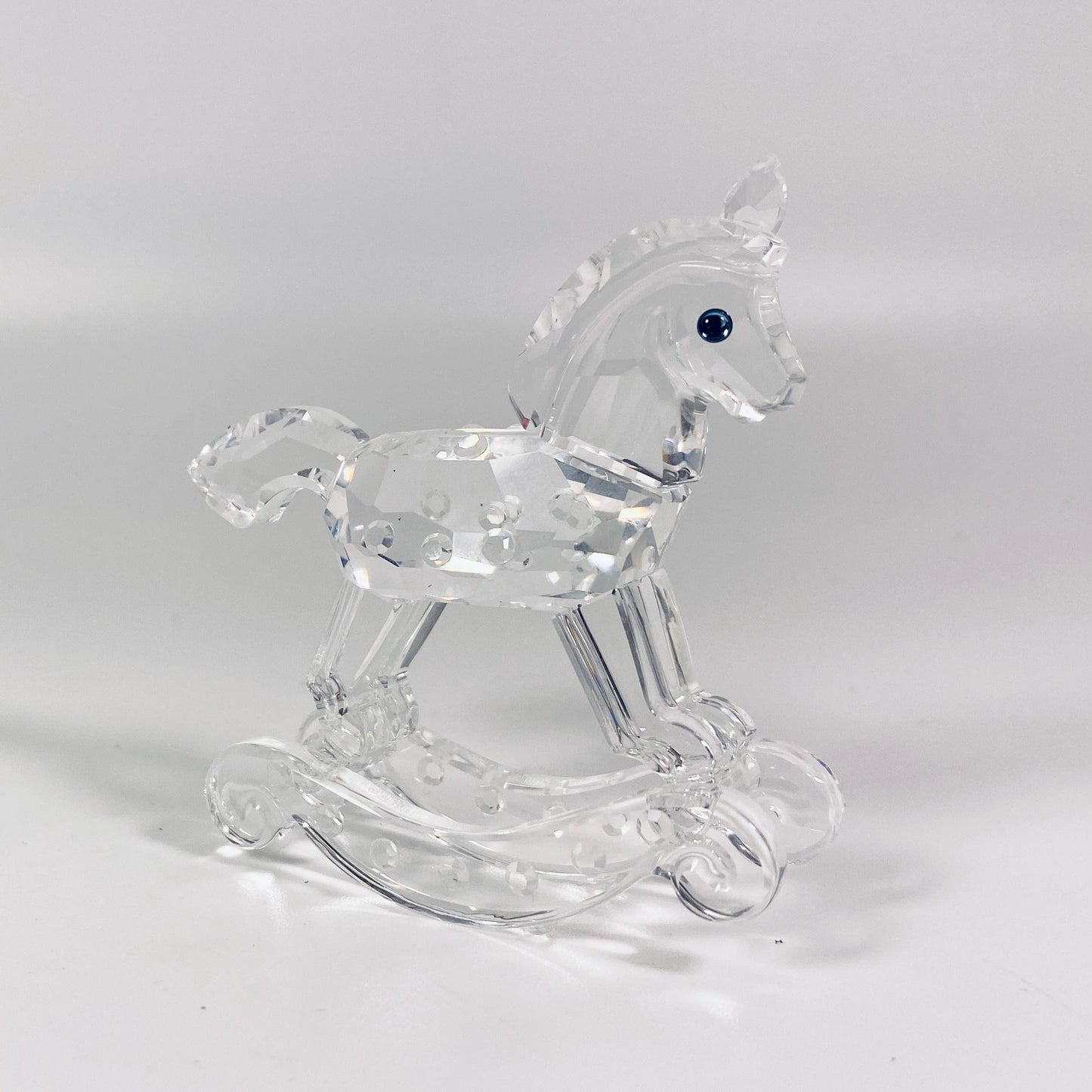 Swarovski Crystal Rocking Horse Figurine w/ Box Retired Clear Glass