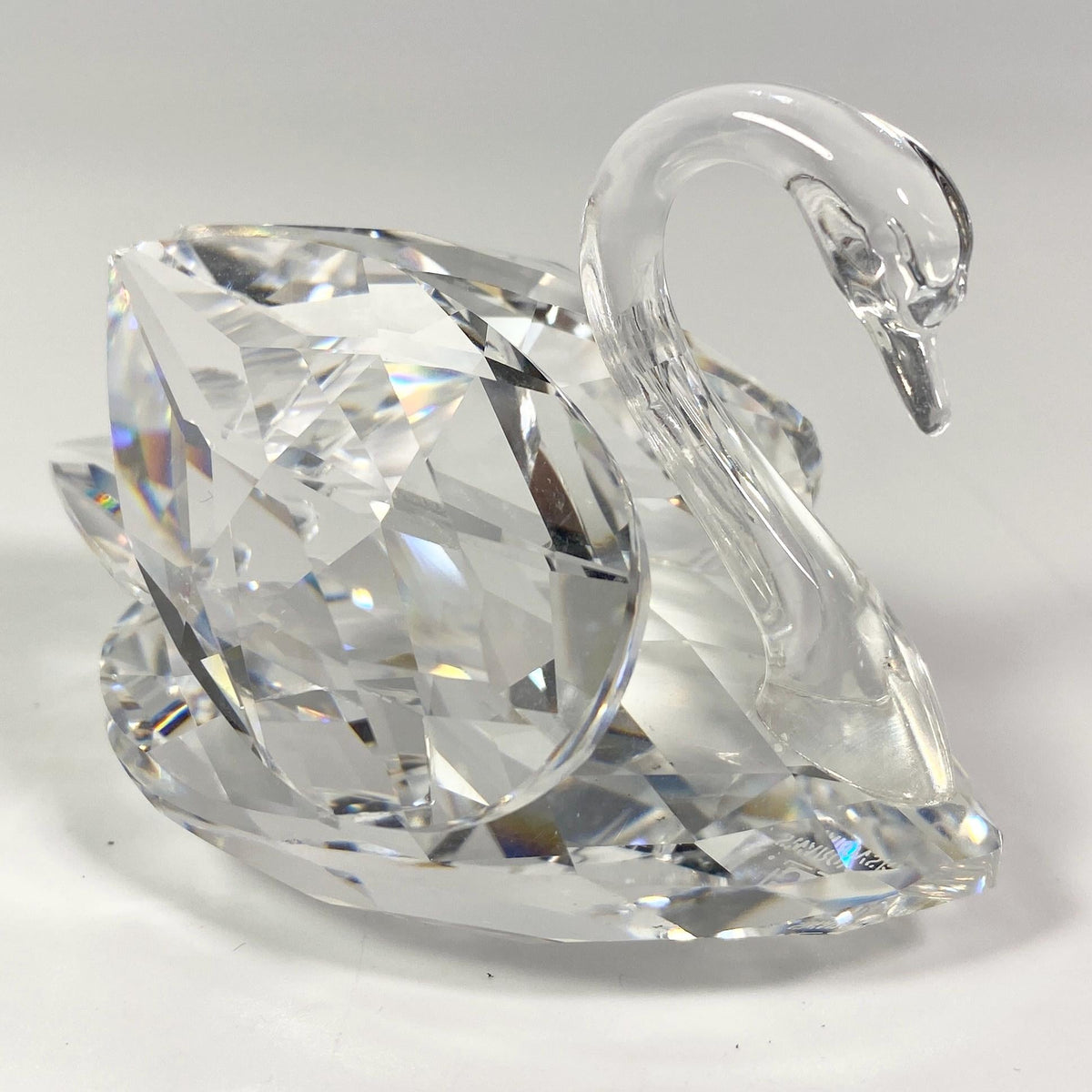 Swarovski Silver Crystal Large Swan Figurine MINT With Box, CoA Austria