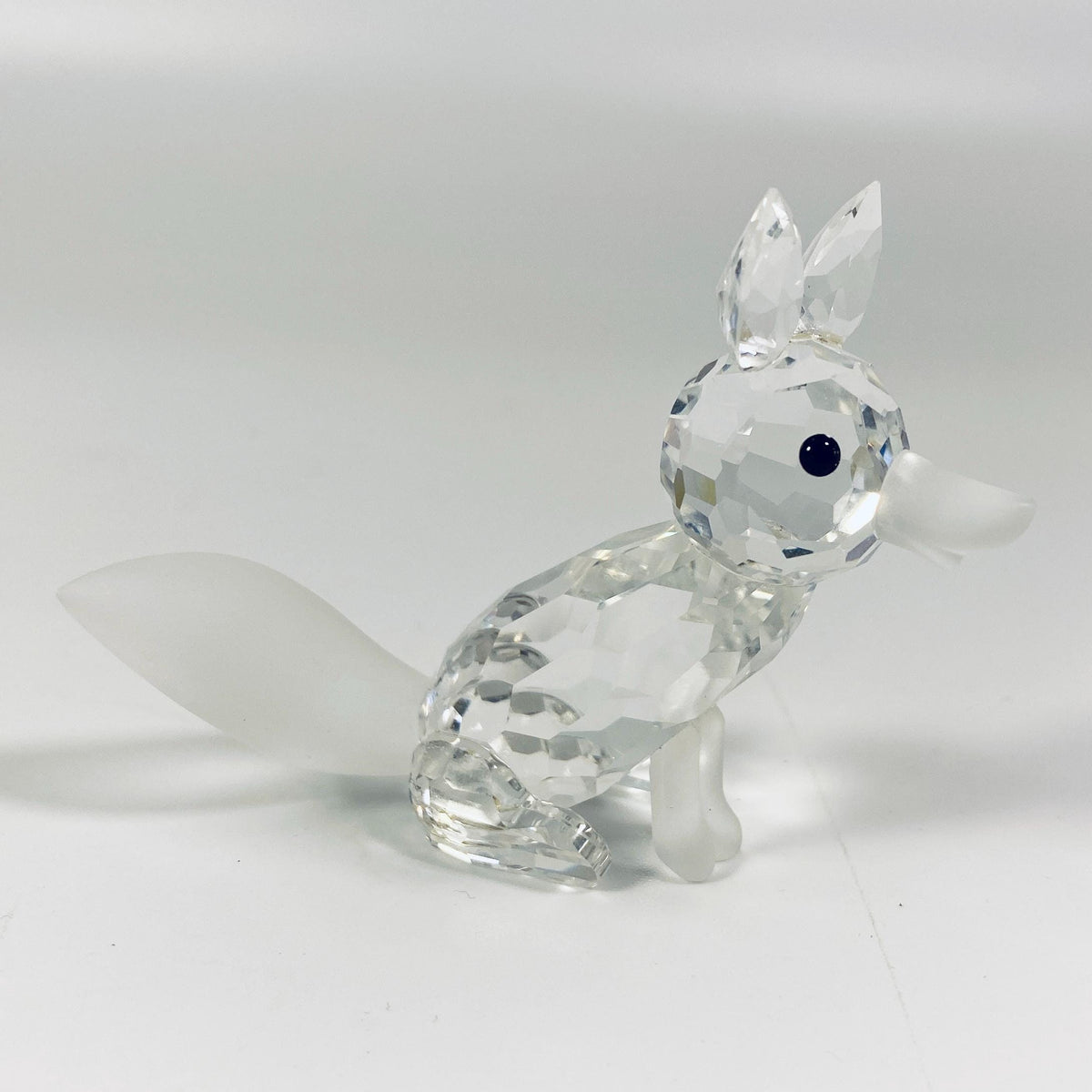 Swarovski Austrian Crystal Large Frosted Fox #7629 Figurine w/ Box & COA