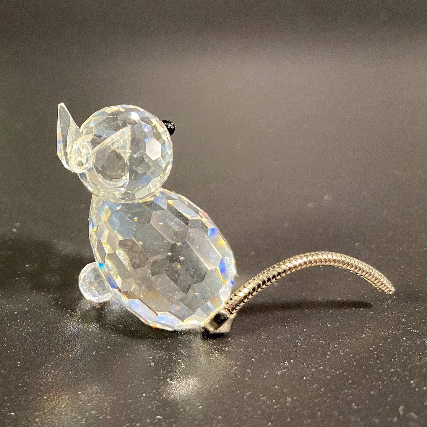 SWAROVSKI Silver Crystal Miniature Cat A7659 metal tail with box
