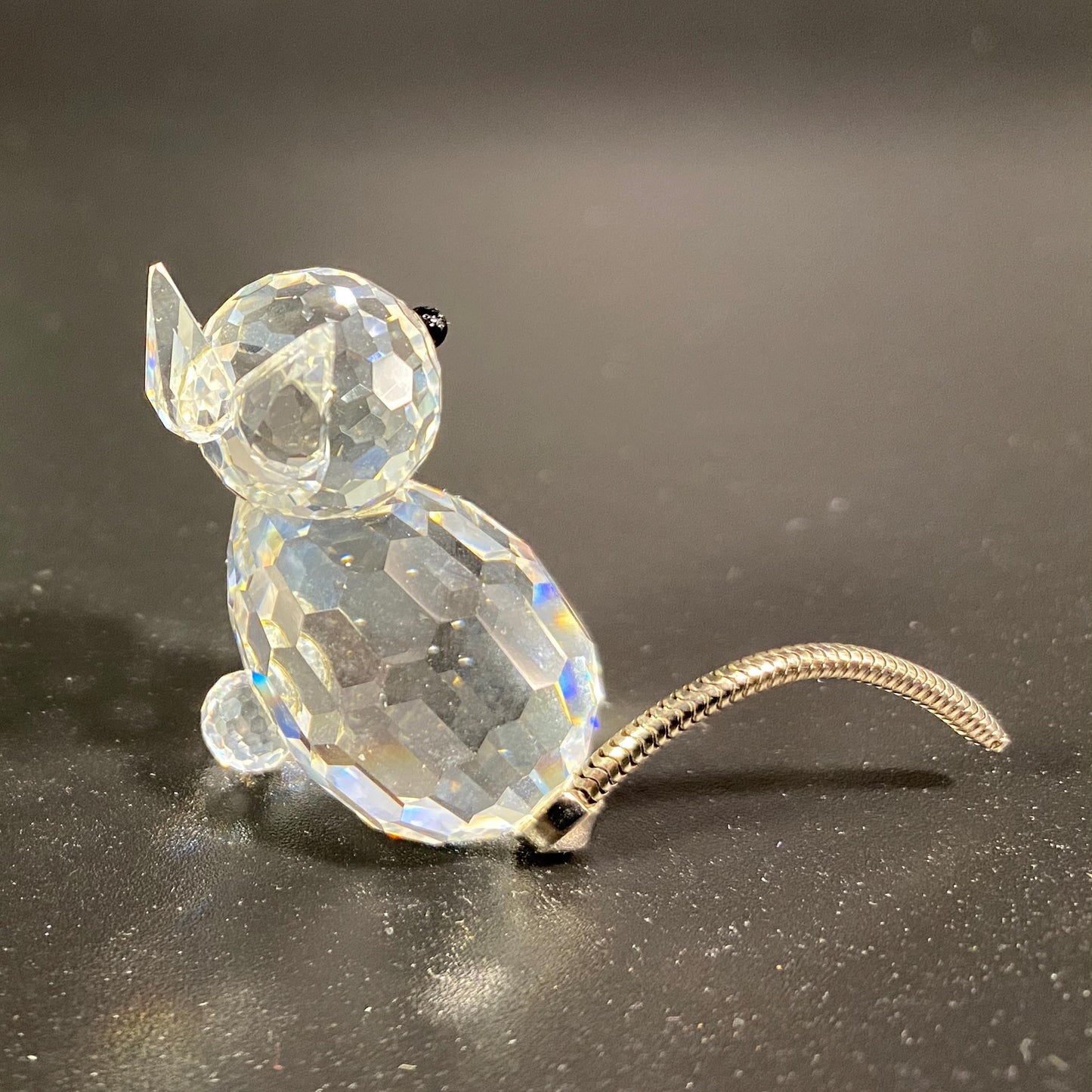 SWAROVSKI Silver Crystal Miniature Cat A7659 metal tail with box