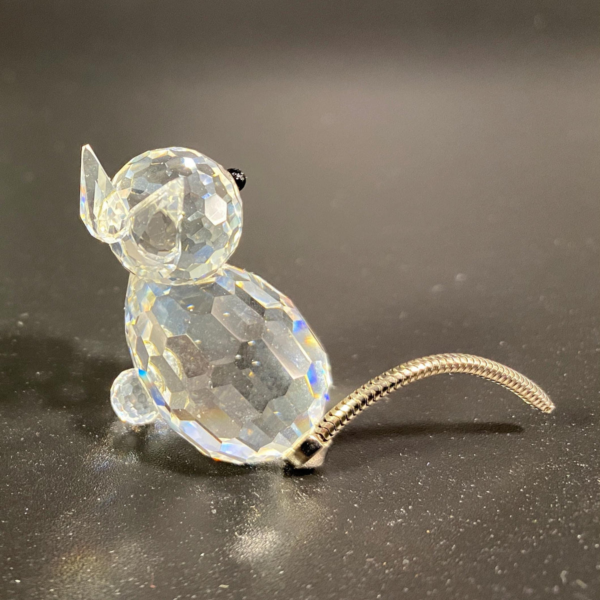 SWAROVSKI Silver Crystal Miniature Cat A7659 metal tail with box