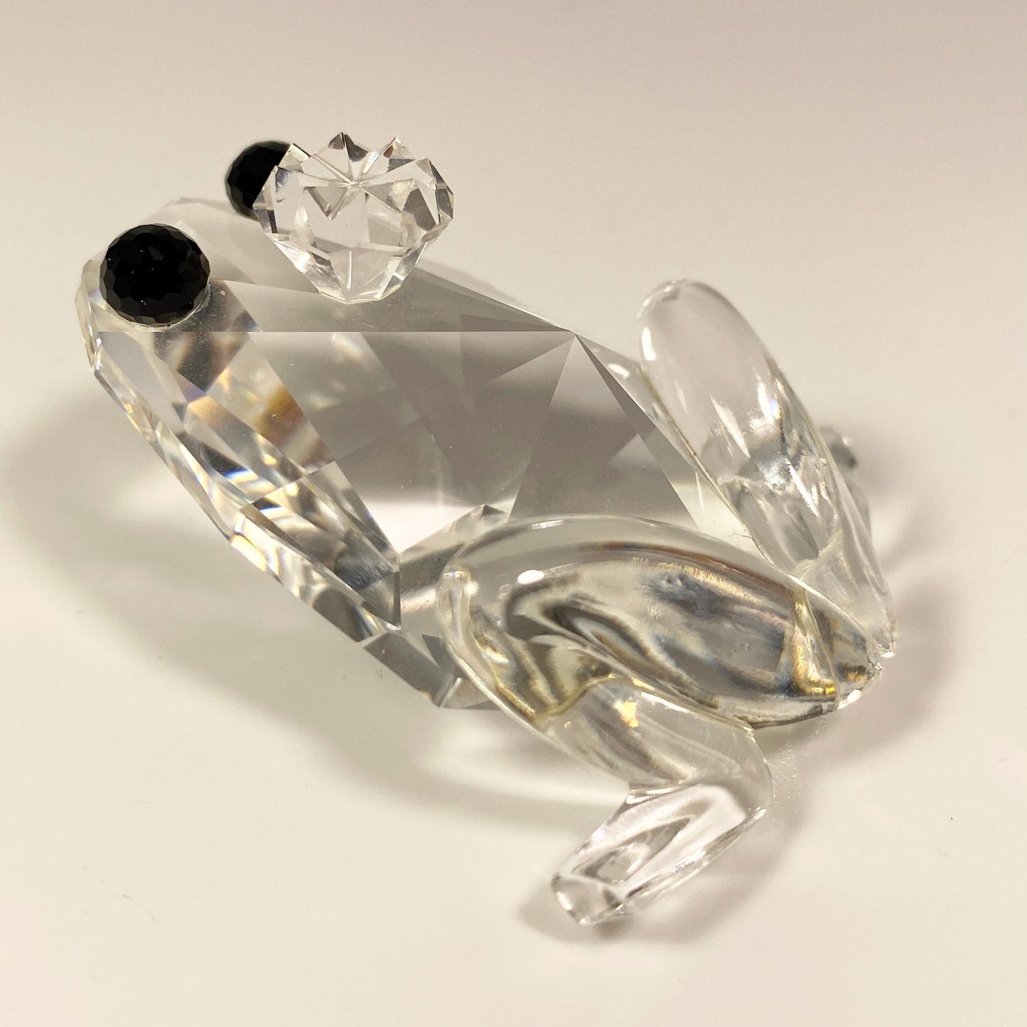 SWAROVSKI Crystal Frog Prince large Figurine Black Eyes COA W/ Box