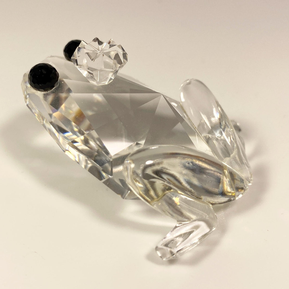 SWAROVSKI Crystal Frog Prince large Figurine Black Eyes COA W/ Box
