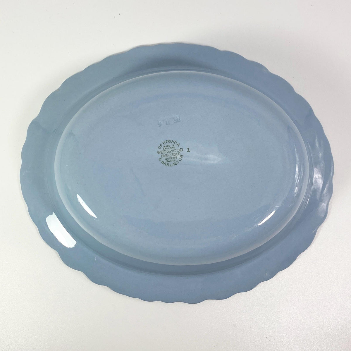 Wedgwood Queensware Cream on Lavender Oval Vegetable Shell Edged Bowl