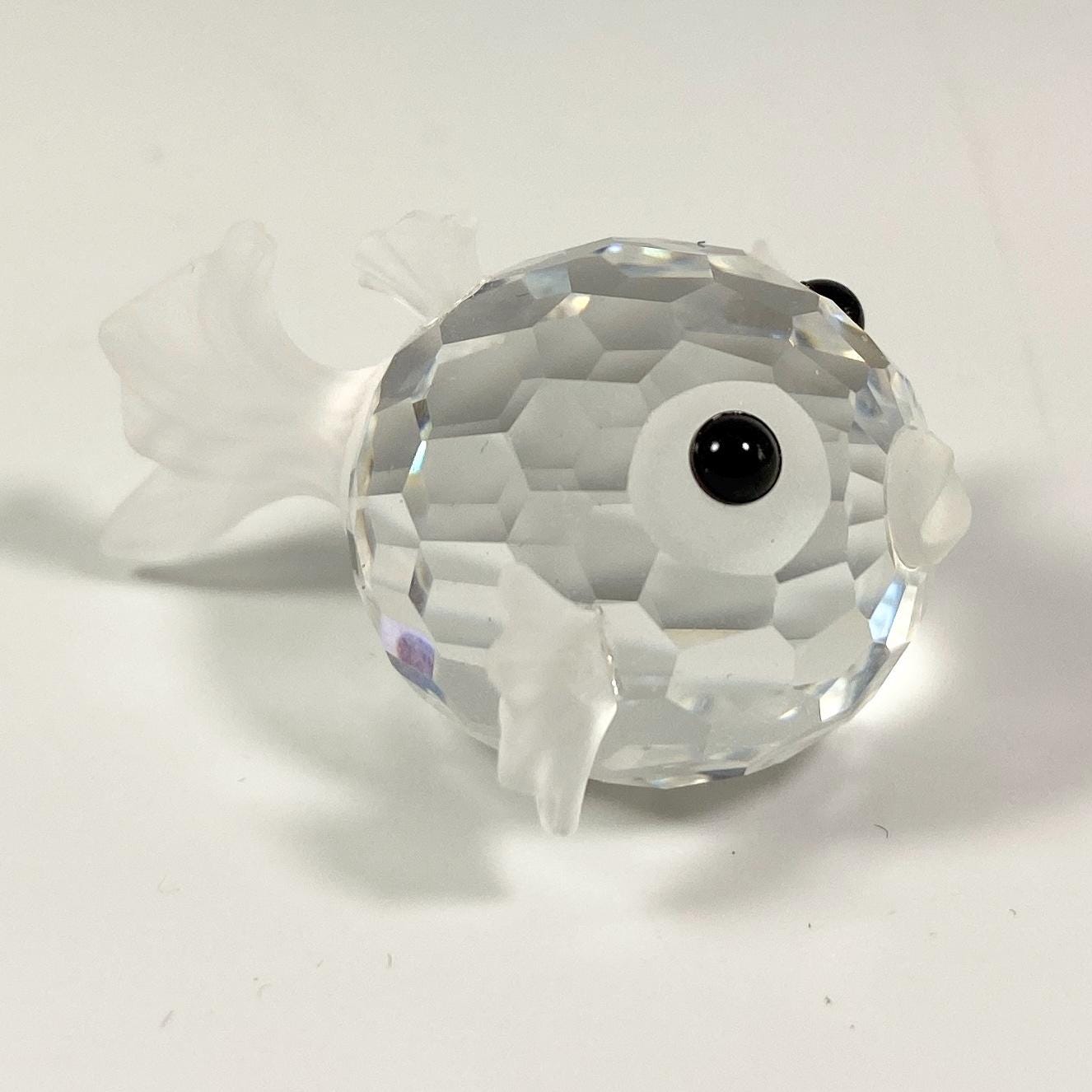 Swarovski Crystal Large Puffer fish Blowfish approx 2-1/2" Original Box CoA
