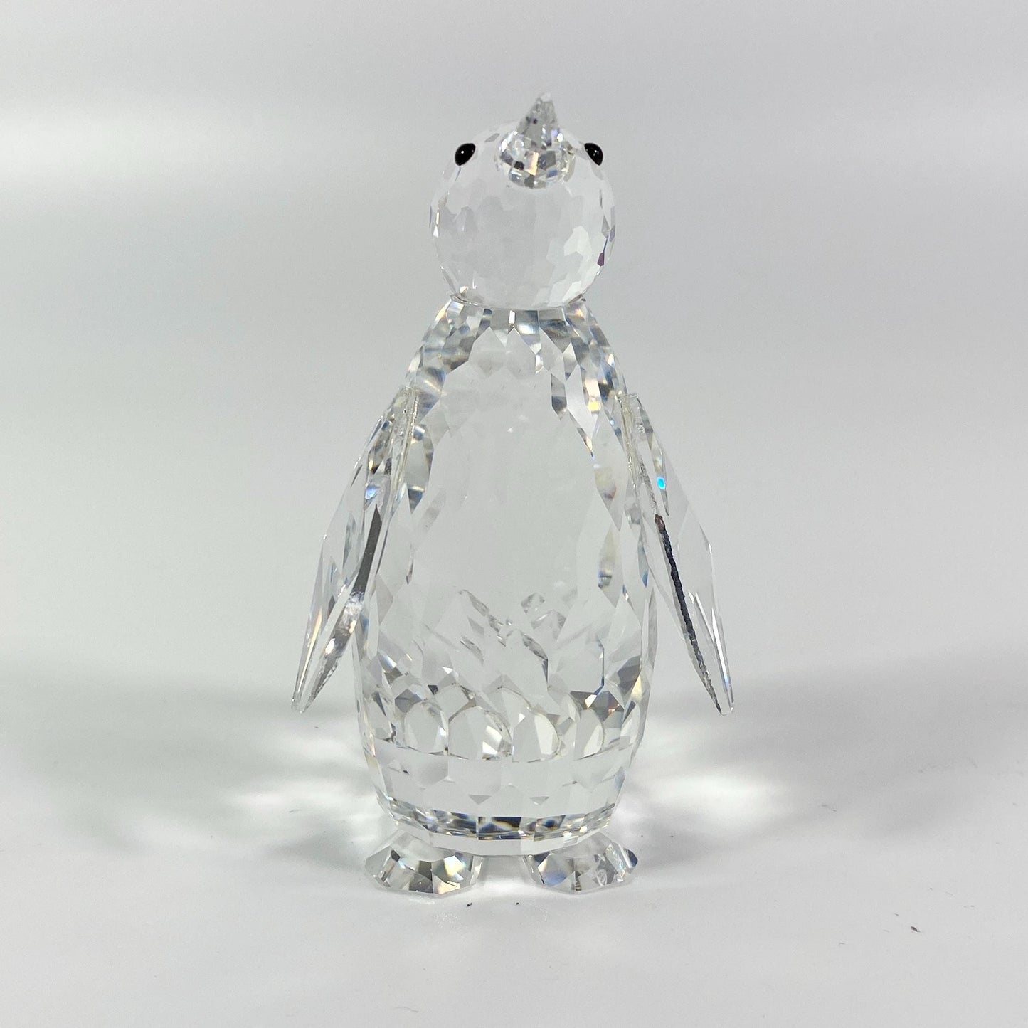 Rtd. SWAROVSKI Large Crystal 3 " Penguin Figurine Original Box , CoA , Mirror