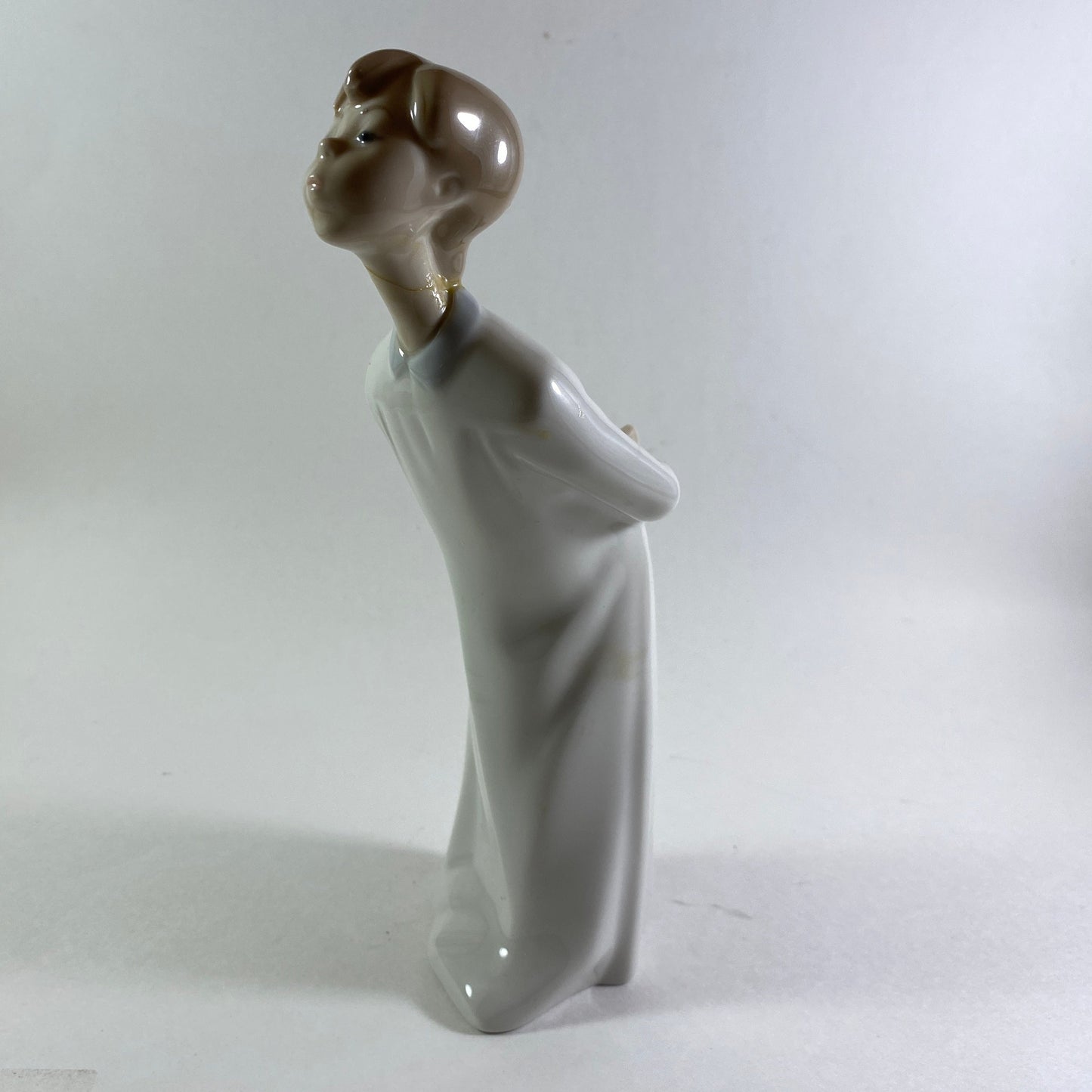 Vintage Lladro Boy Blowing Porcelain Figurine #4869 - Gloss Finish Restored