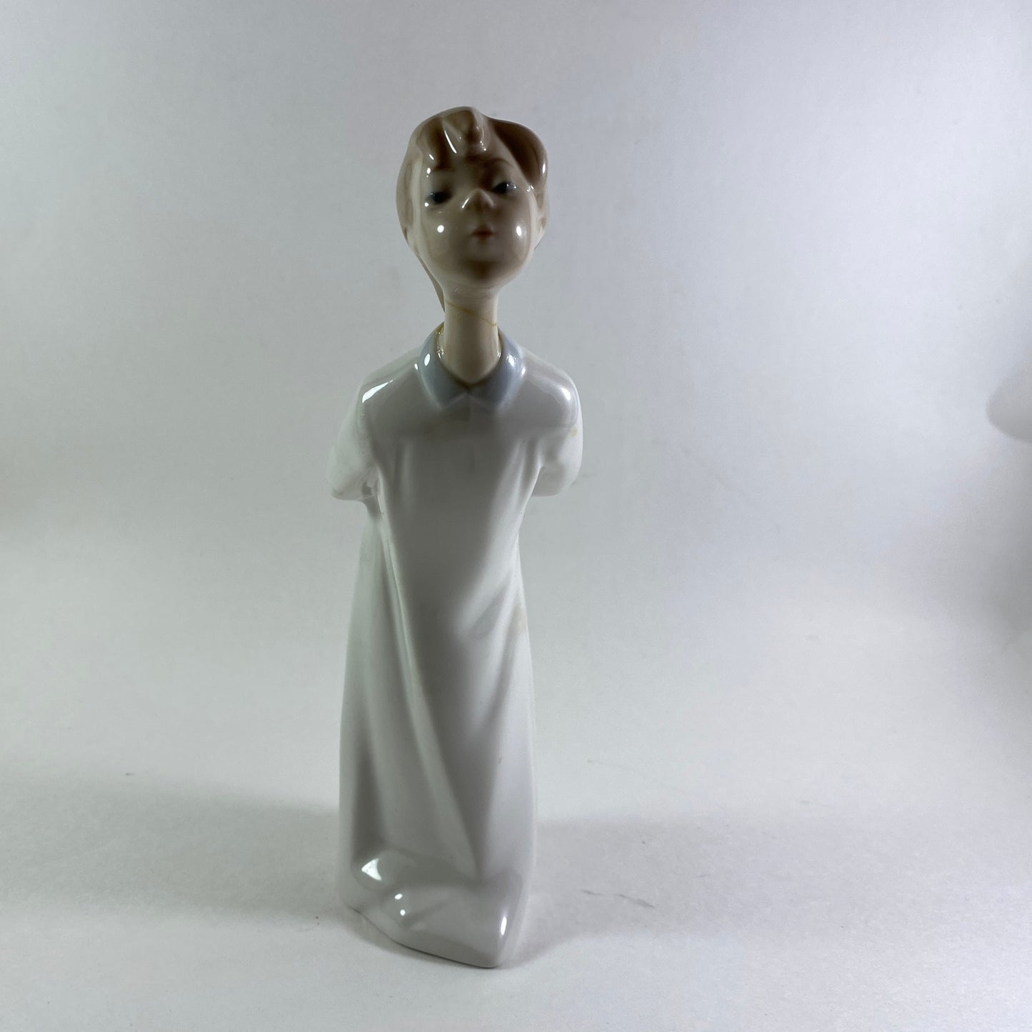 Vintage Lladro Boy Blowing Porcelain Figurine #4869 - Gloss Finish Restored