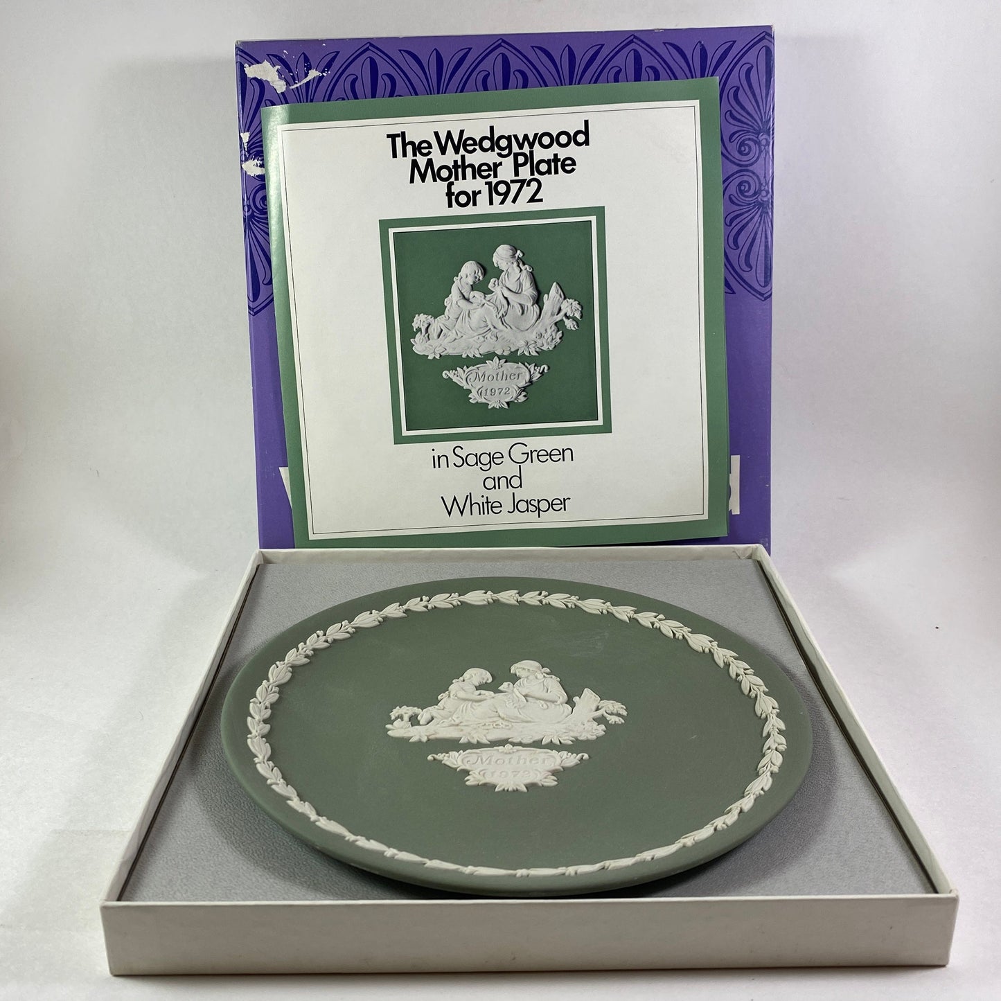 RARE Mother's Day Gift Wedgwood Mother Plate 1972 Sage Green Jasper 6.5