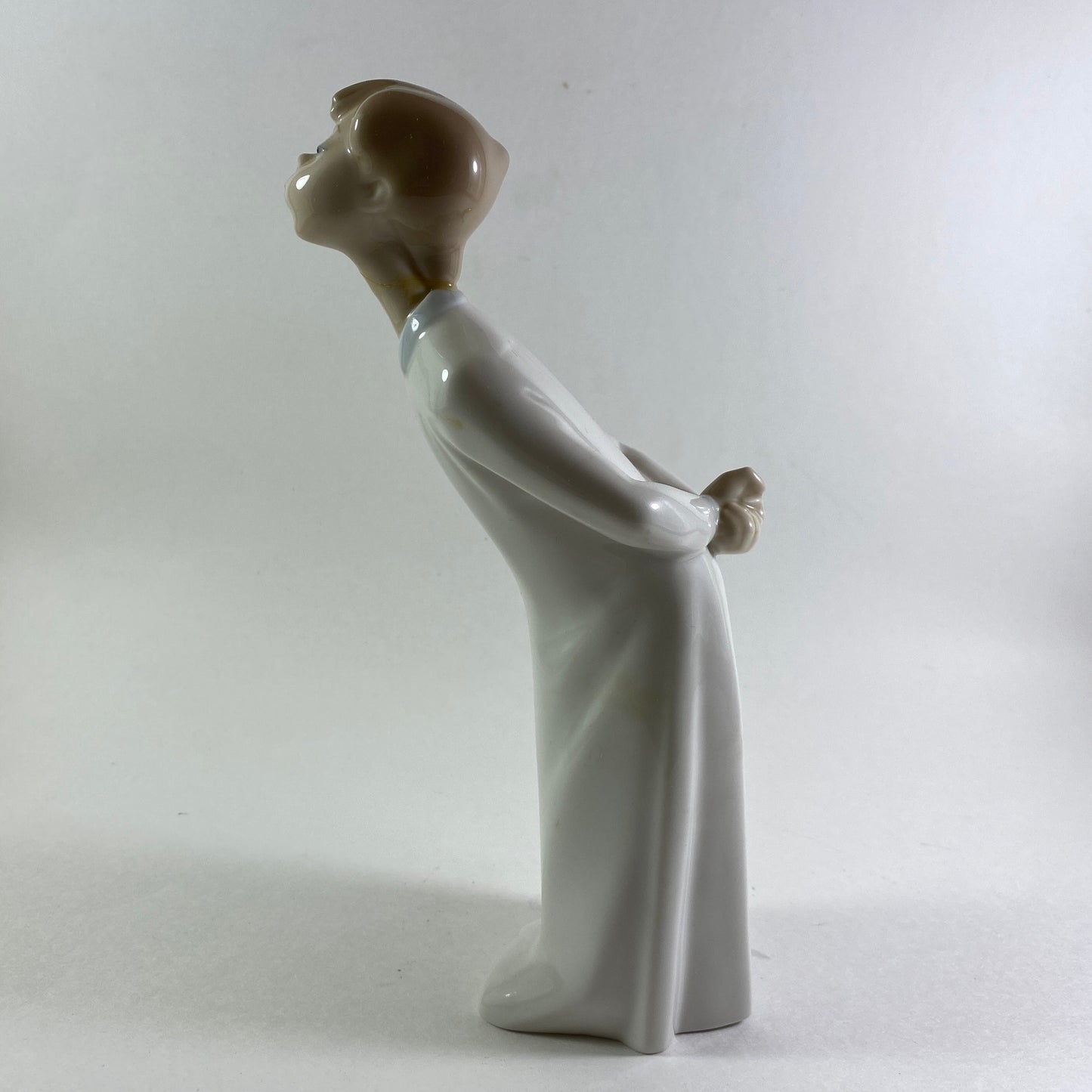 Vintage Lladro Boy Blowing Porcelain Figurine #4869 - Gloss Finish Restored