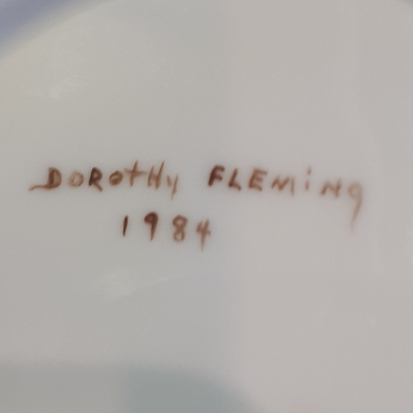 Hand Painted Dorothy Fleming 1984 hand painted floral 8 1/4" Plate