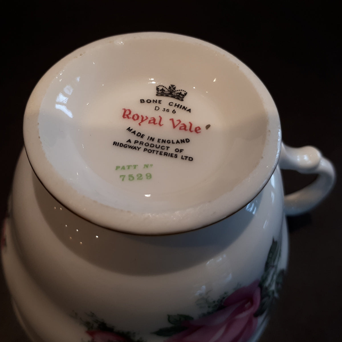 Royal Vale Queen Anne Bone China Tea Cups, Yellow Roses, England