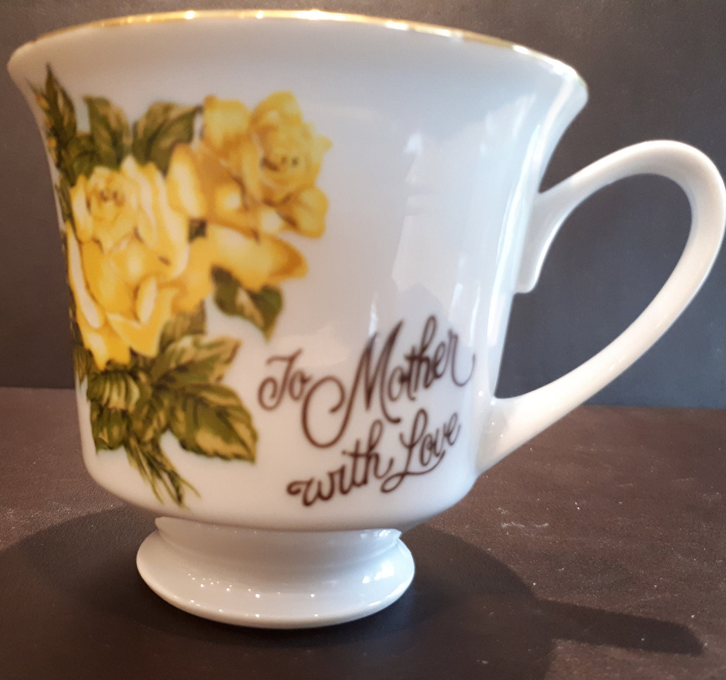 Royal Vale Queen Anne Bone China Tea Cups, Yellow Roses, England