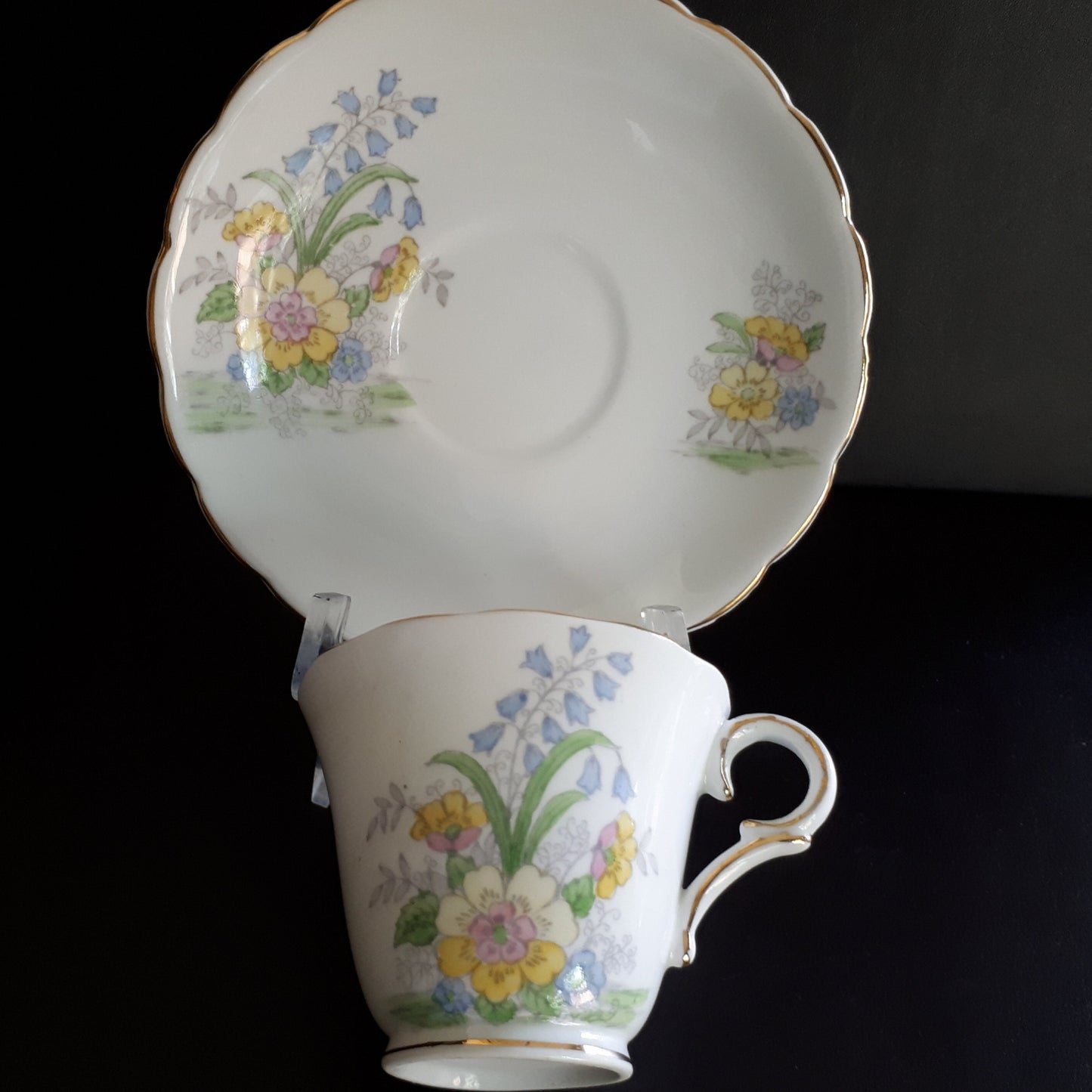 Vintage Colclough Floral Bone China Teacup and Saucer