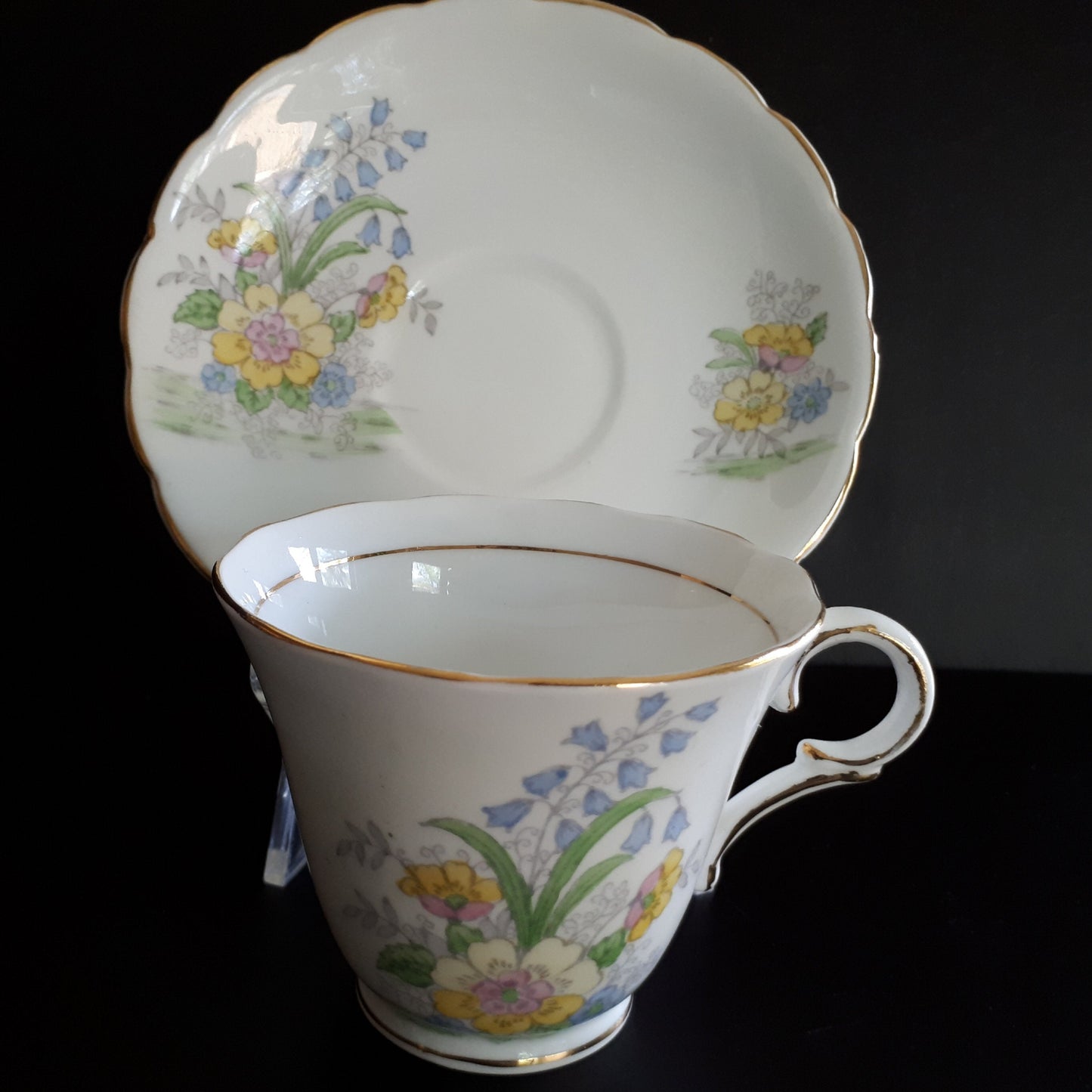 Vintage Colclough Floral Bone China Teacup and Saucer