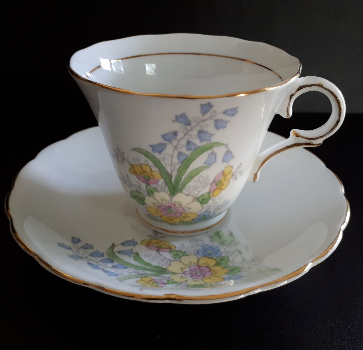 Vintage Colclough Floral Bone China Teacup and Saucer