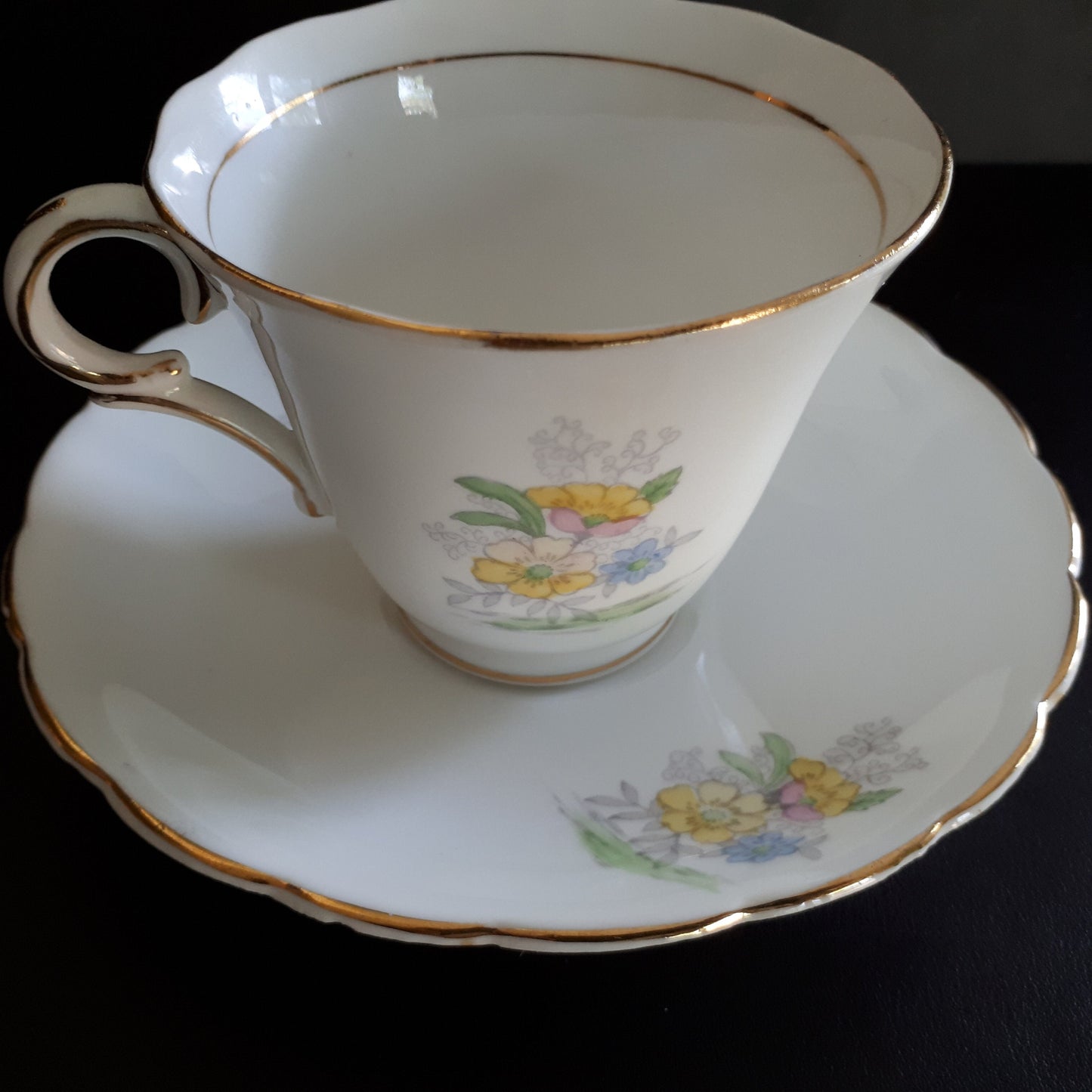 Vintage Colclough Floral Bone China Teacup and Saucer