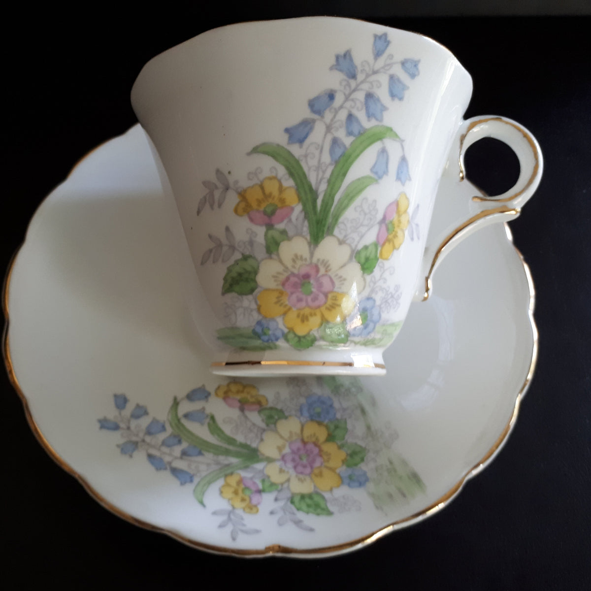 Vintage Colclough Floral Bone China Teacup and Saucer