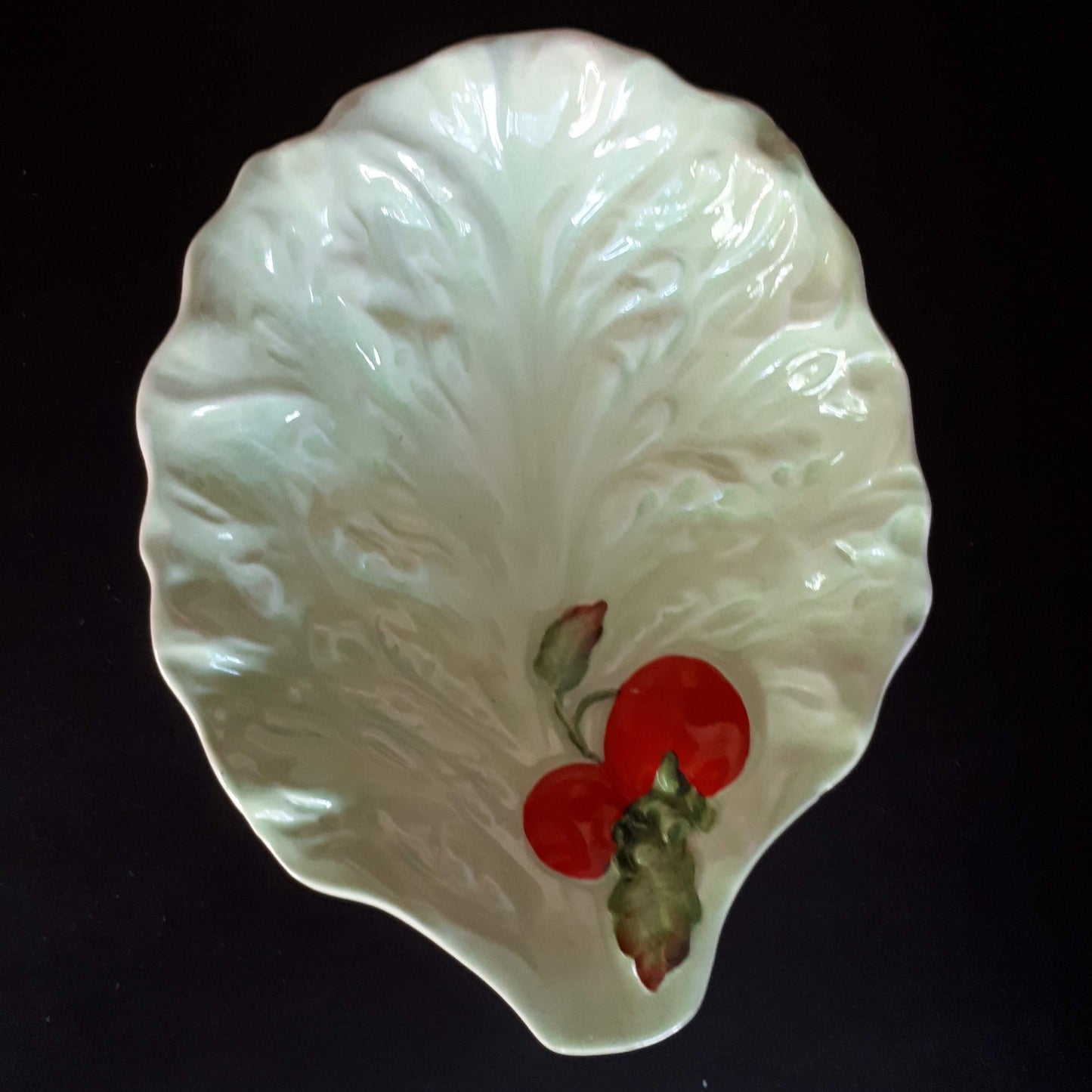 Vintage RARE Carlton ware Cabbage leaf dish with Tomato design