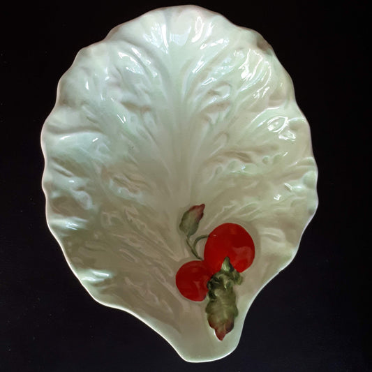 Vintage RARE Carlton ware Cabbage leaf dish with Tomato design