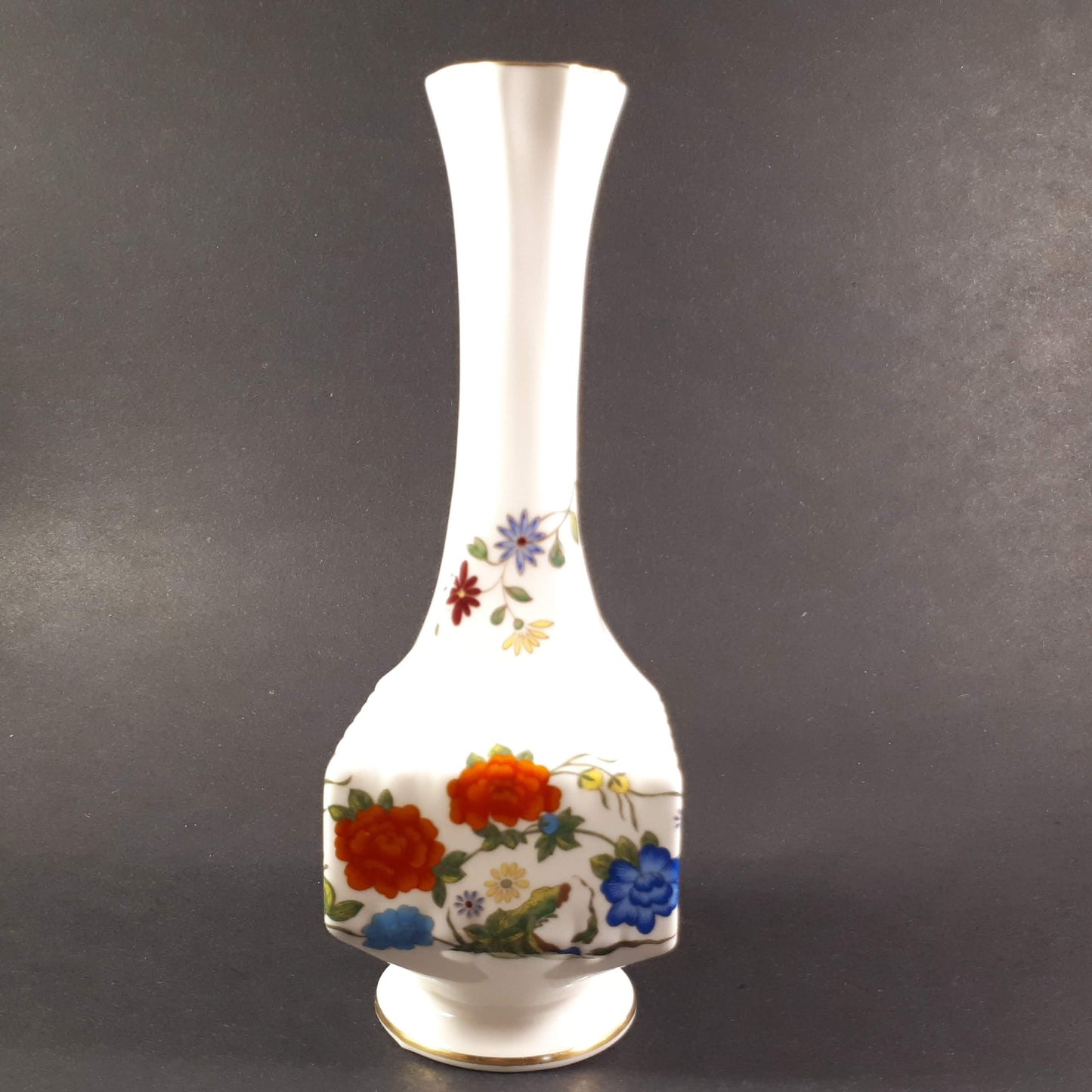 RaRe Aynsley bone china floral square bodied bud Vase Famille Rose