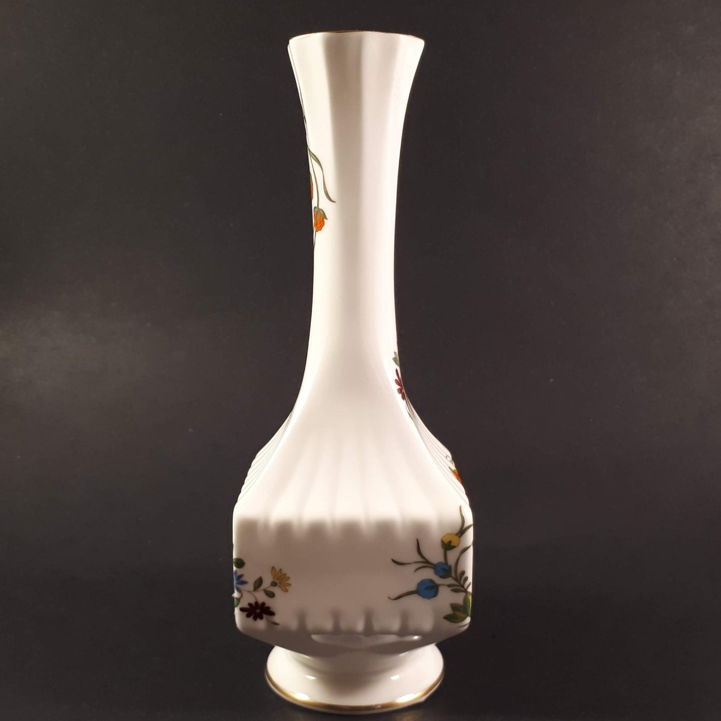 RaRe Aynsley bone china floral square bodied bud Vase Famille Rose