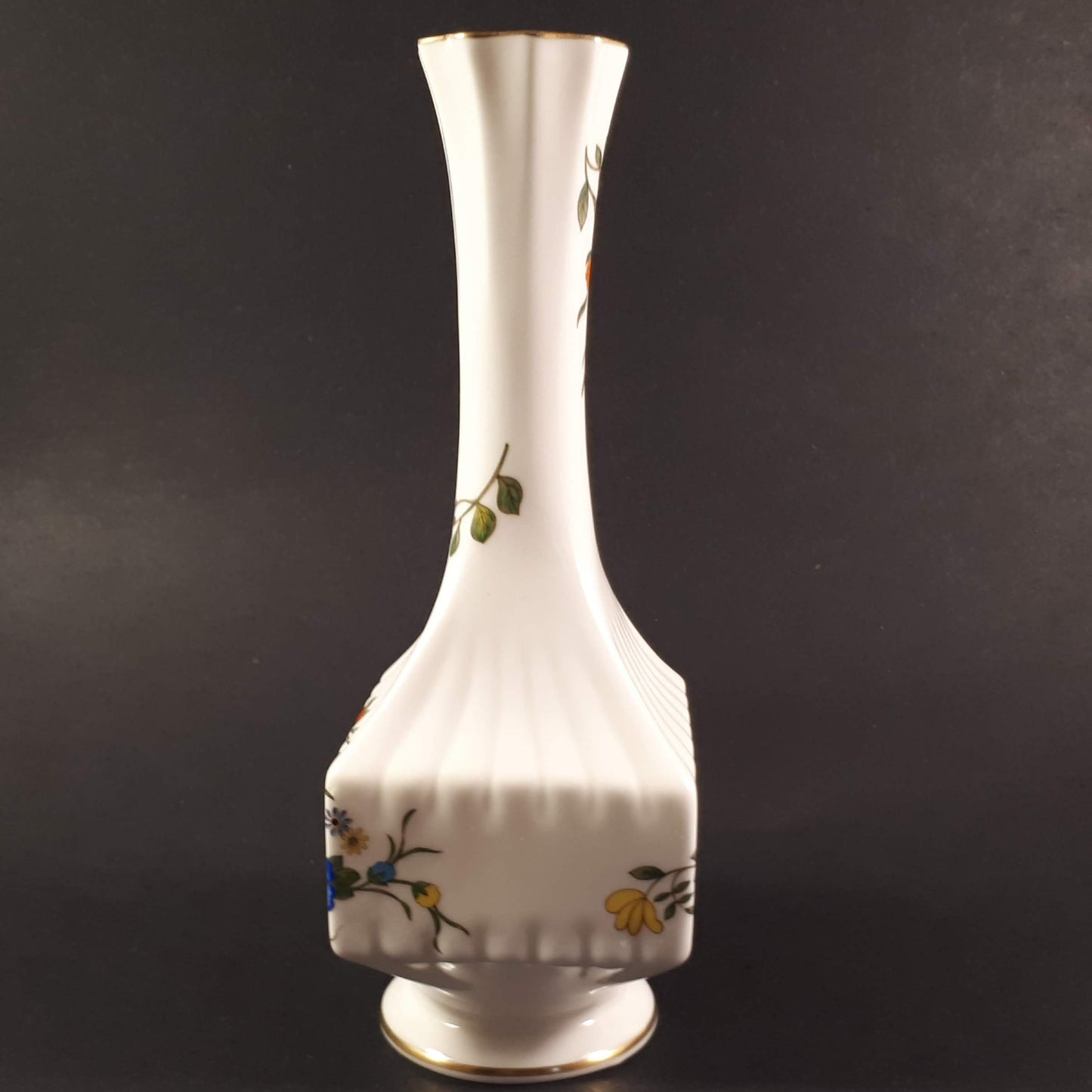 RaRe Aynsley bone china floral square bodied bud Vase Famille Rose