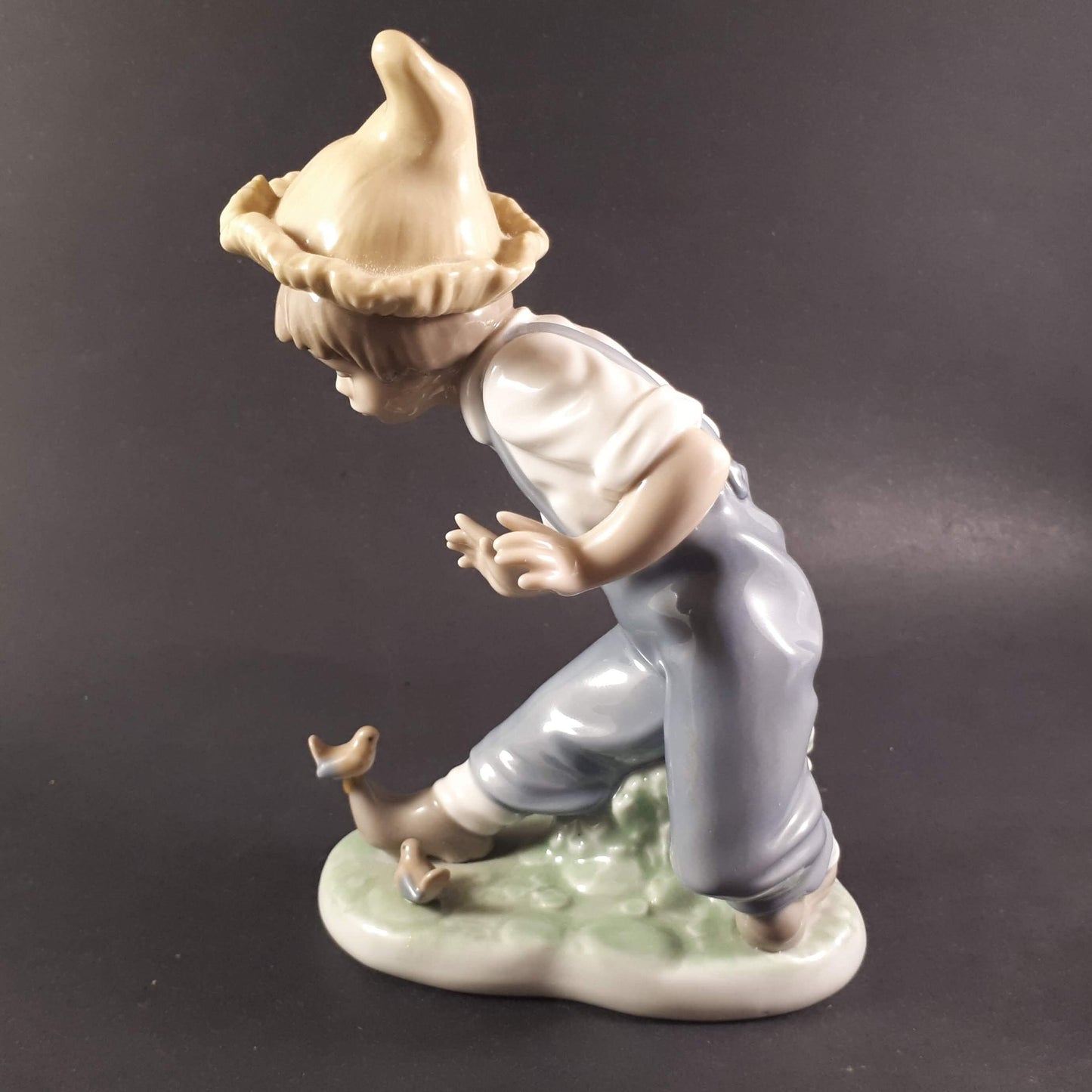 RARE Lladro NAO Country boy playing with birds