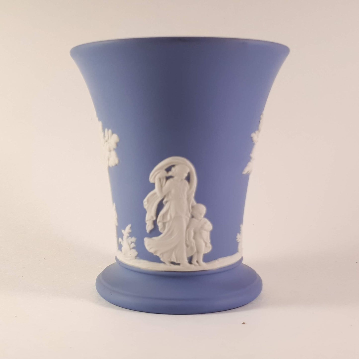 Wedgwood Jasperware Light Blue Trumpet Posey 3.5" 9cm Tall Vase England