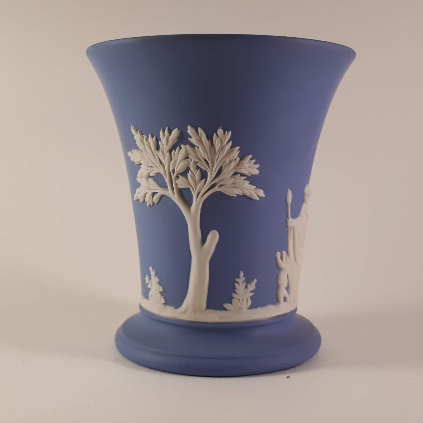 Wedgwood Jasperware Light Blue Trumpet Posey 3.5" 9cm Tall Vase England