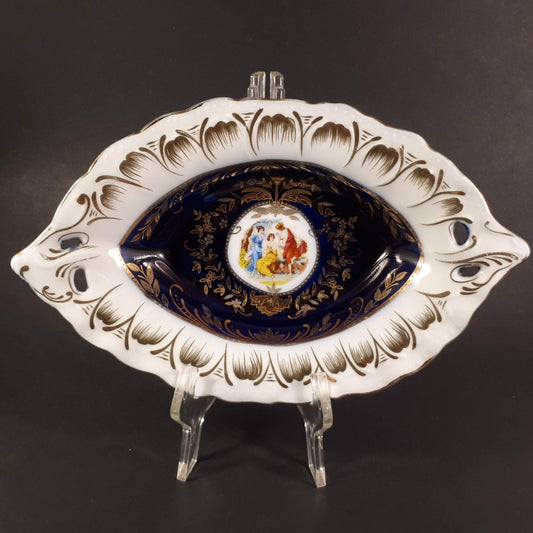 Extremely Rare Bavarie Dutch-royal 24 K T G P cobalt blue bowl