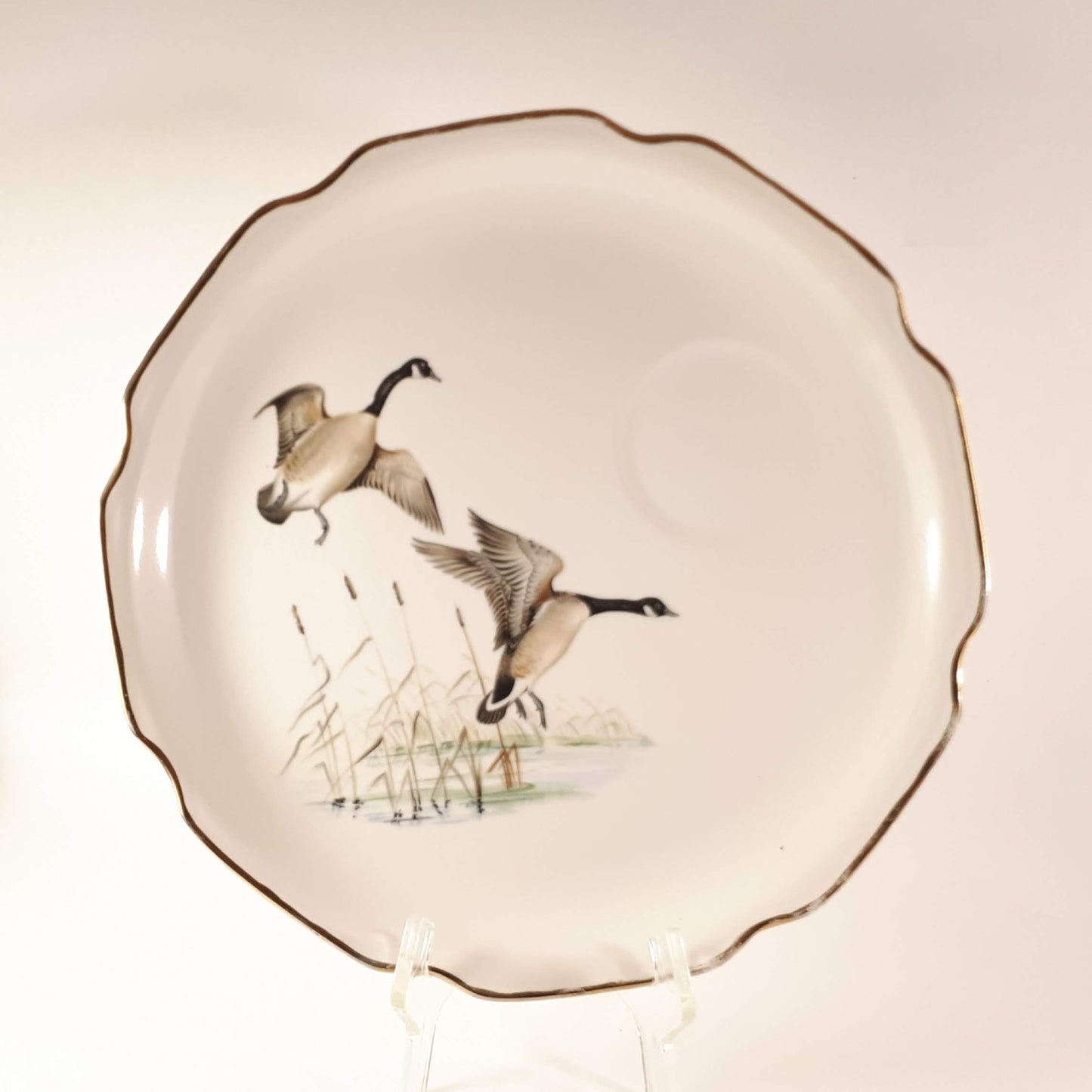 1950s Vintage Luncheon Plate & teacup Georgian USA, Geese flying 22 KT