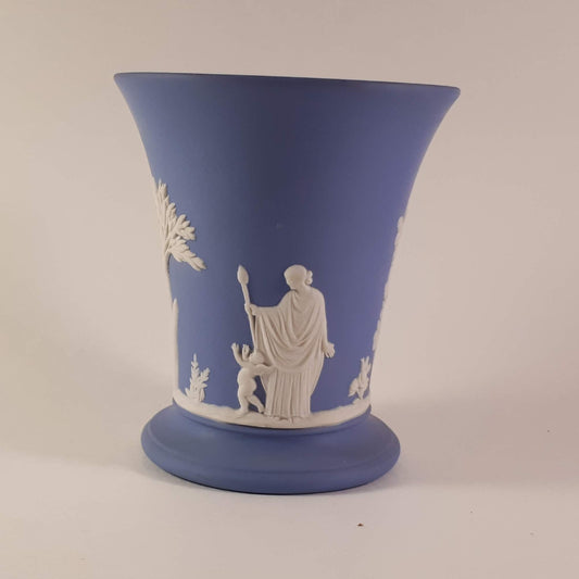 Wedgwood Jasperware Light Blue Trumpet Posey 3.5" 9cm Tall Vase England