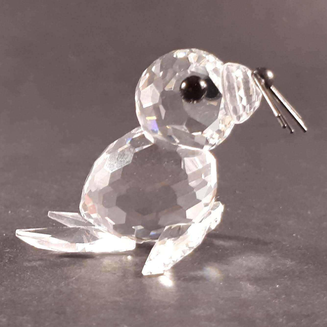 Rare Swarovski Discontinued SEAL PUP with Silver Whiskers 1 1/4” with box & certified