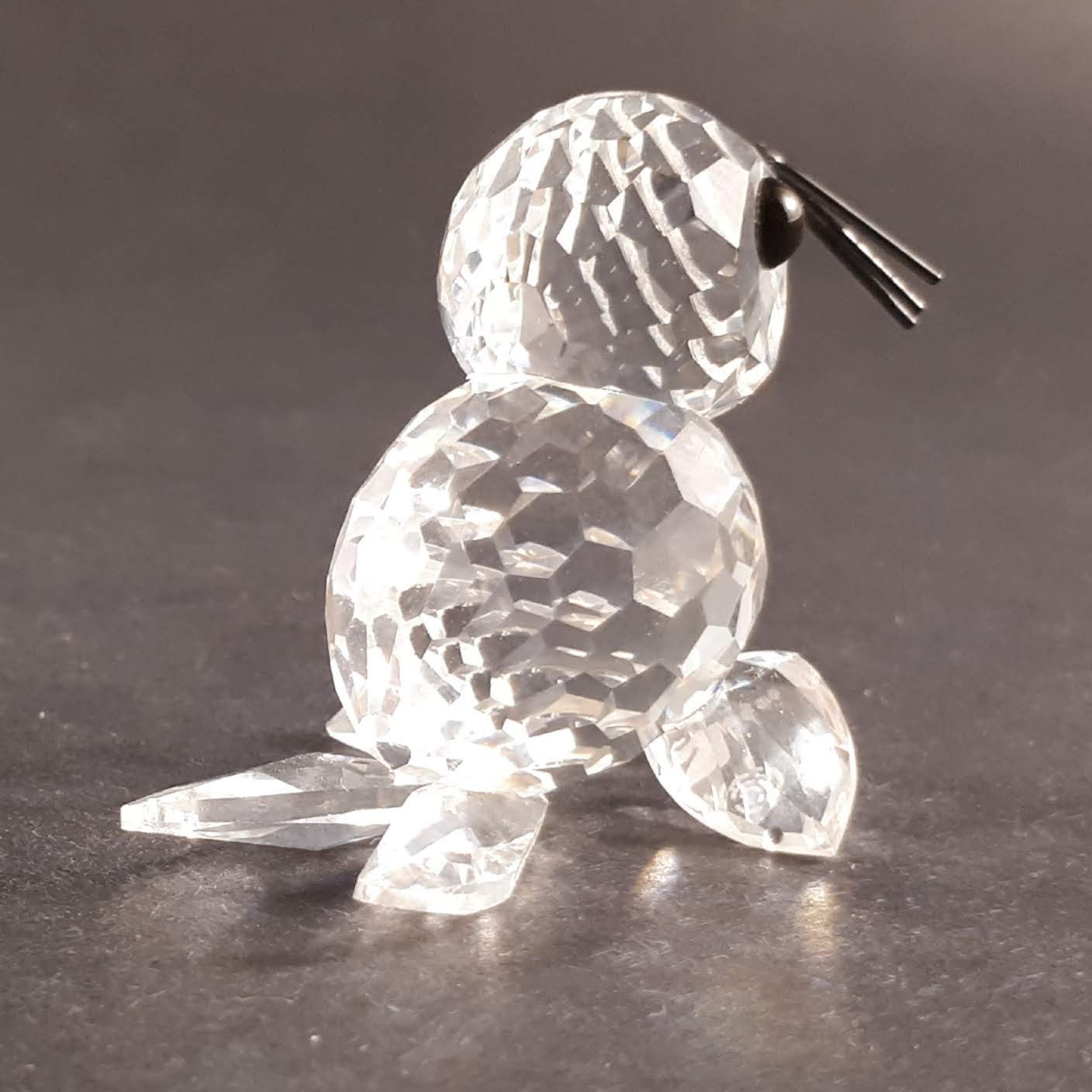 Rare Swarovski Discontinued SEAL PUP with Silver Whiskers 1 1/4” with box & certified