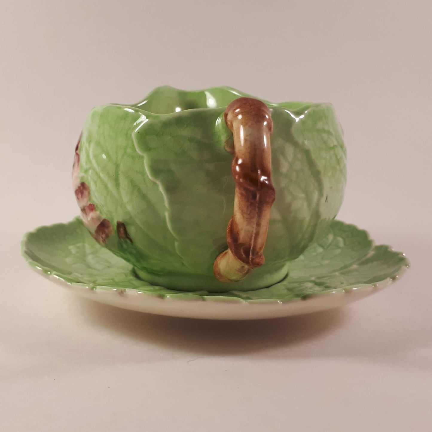 Carlton Ware creamer and saucer, Foxglove Pattern, Green Vintage serving...