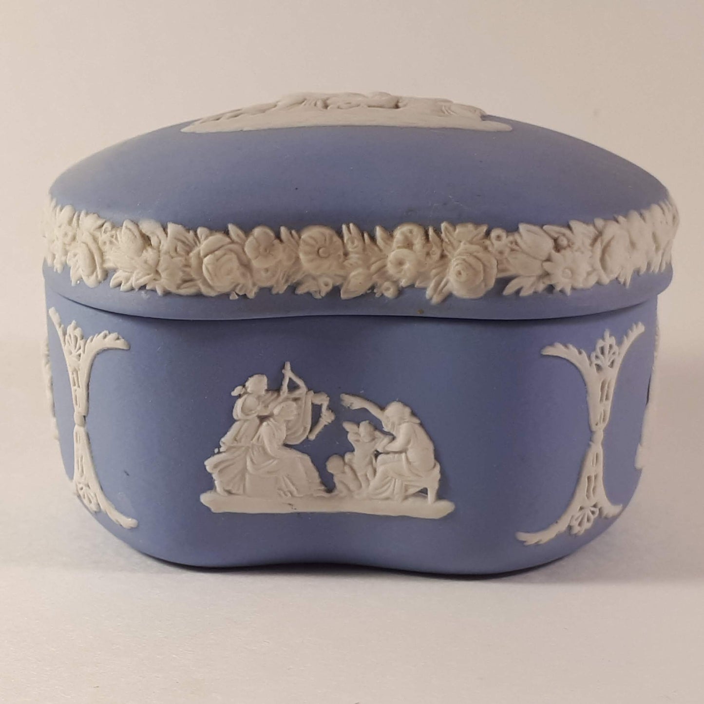 Blue Wedgwood Jasperware Trinket Box with different designs