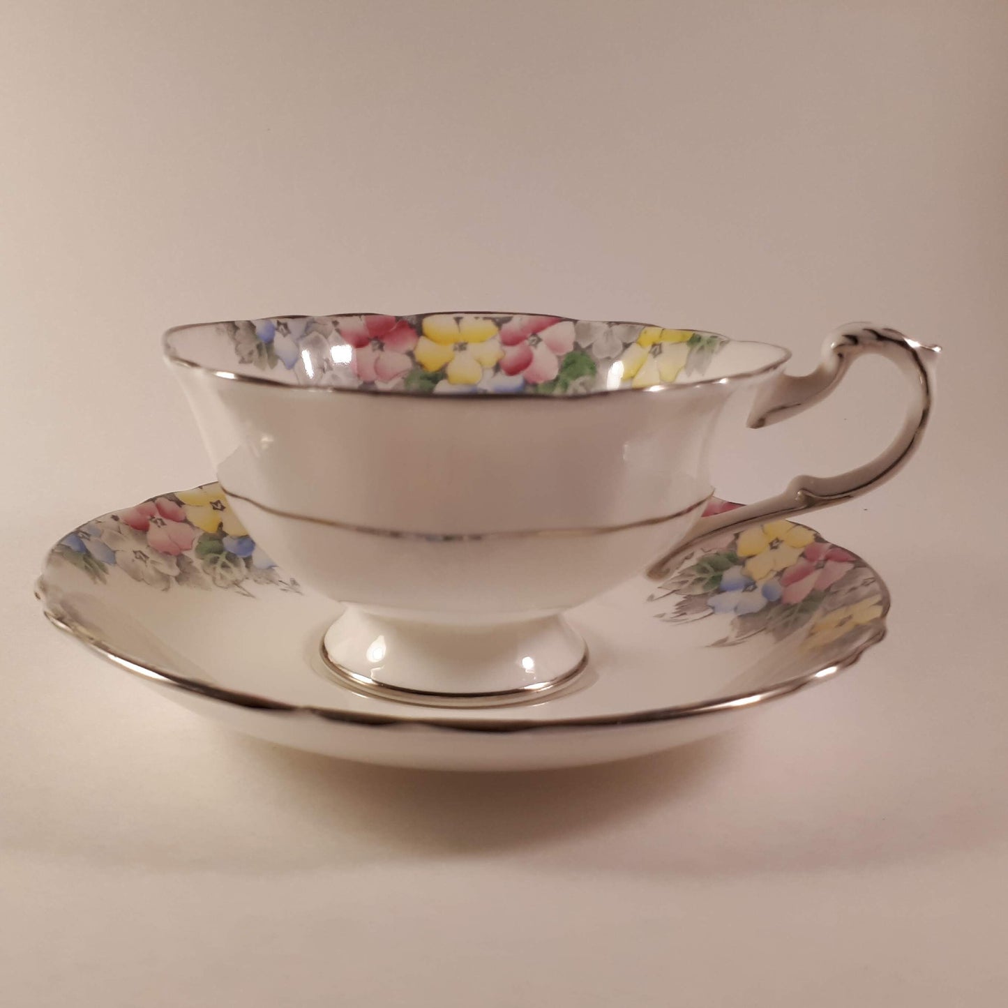 Vintage Paragon bone china floral teacup and saucer
