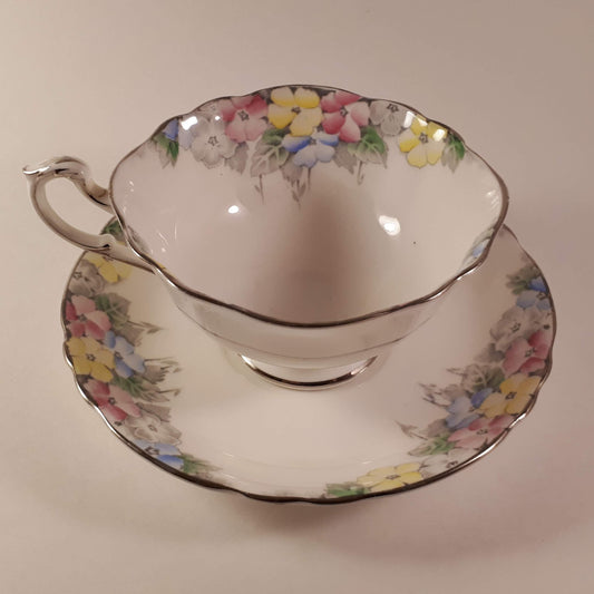 Vintage Paragon bone china floral teacup and saucer