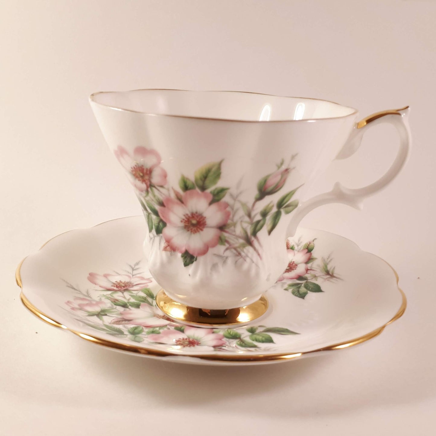 Vintage RARE Alberta Wild rose by Royal Albert teacup and saucer