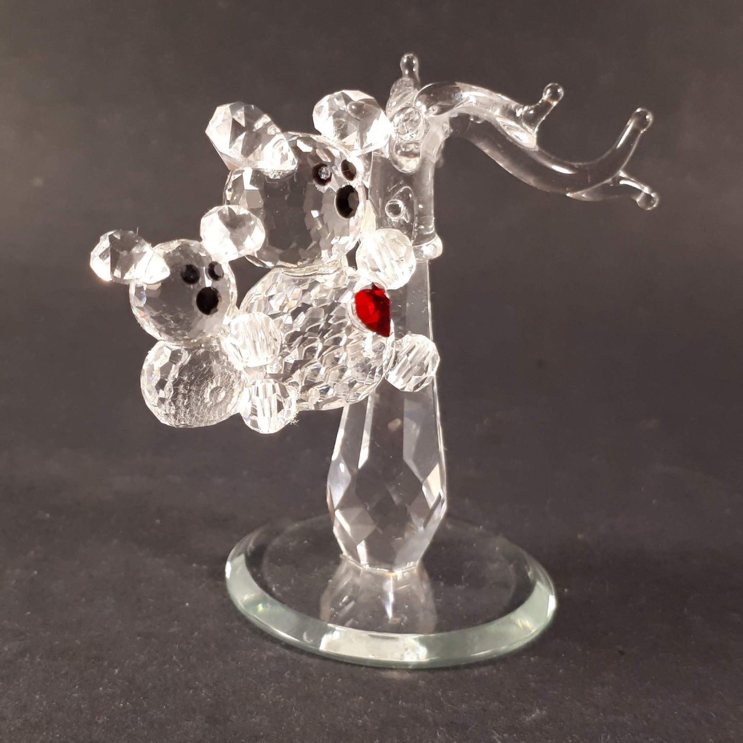 Vintage Crystal Symphony Teddy Bears Figurine, Austrian Crystal Heart, Original Box