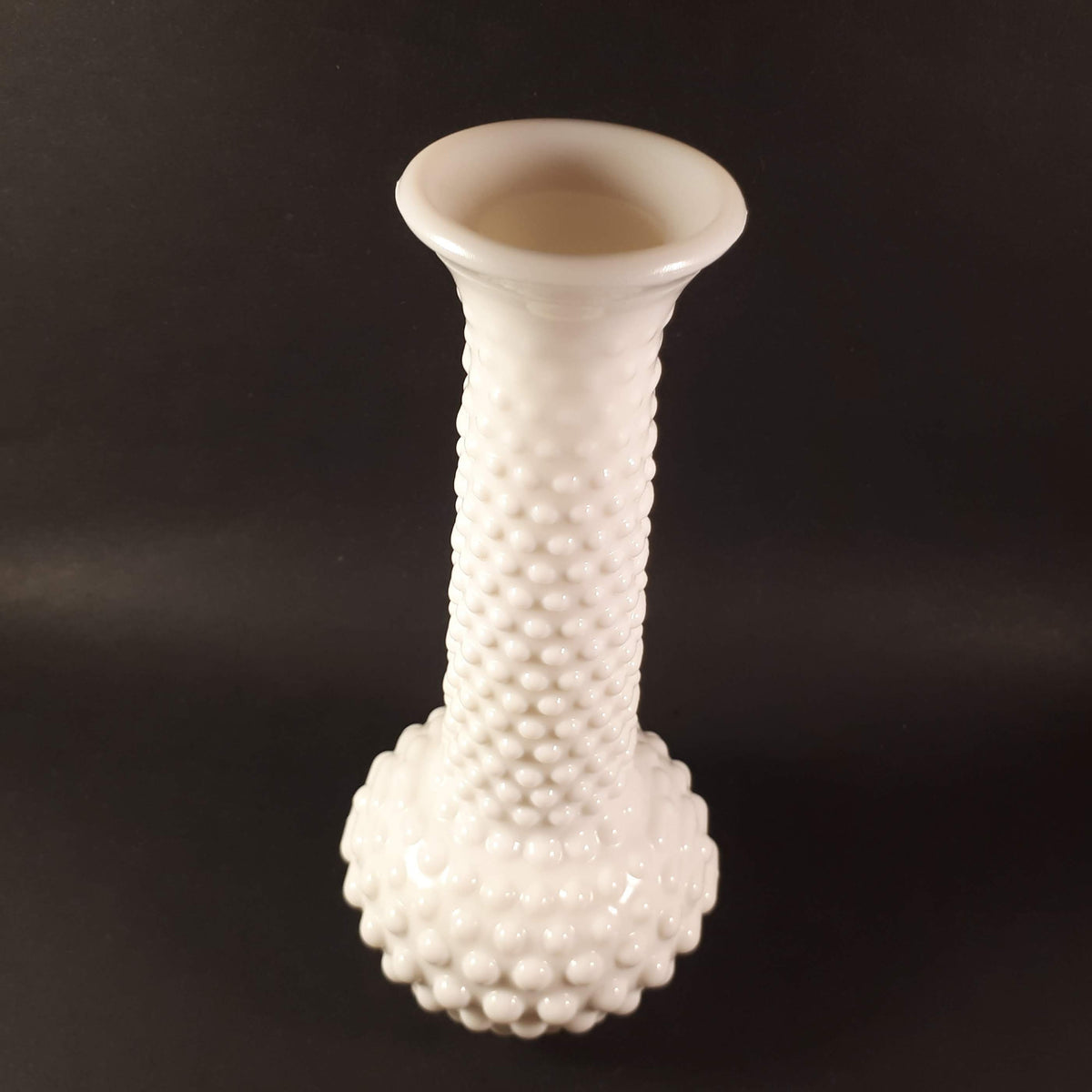 Vintage Milk Glass EO Brody Hobnail Bud Vase