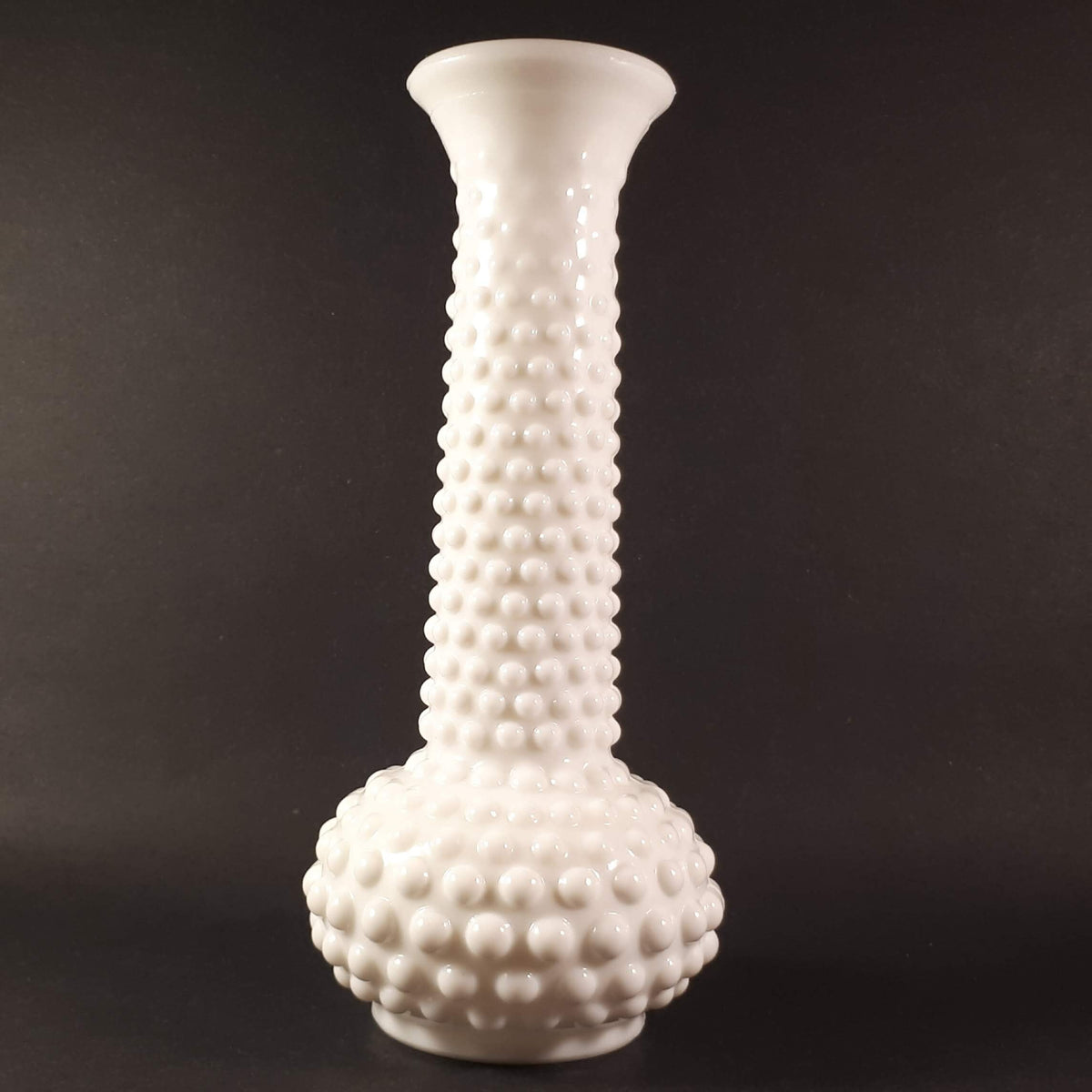 Vintage Milk Glass EO Brody Hobnail Bud Vase
