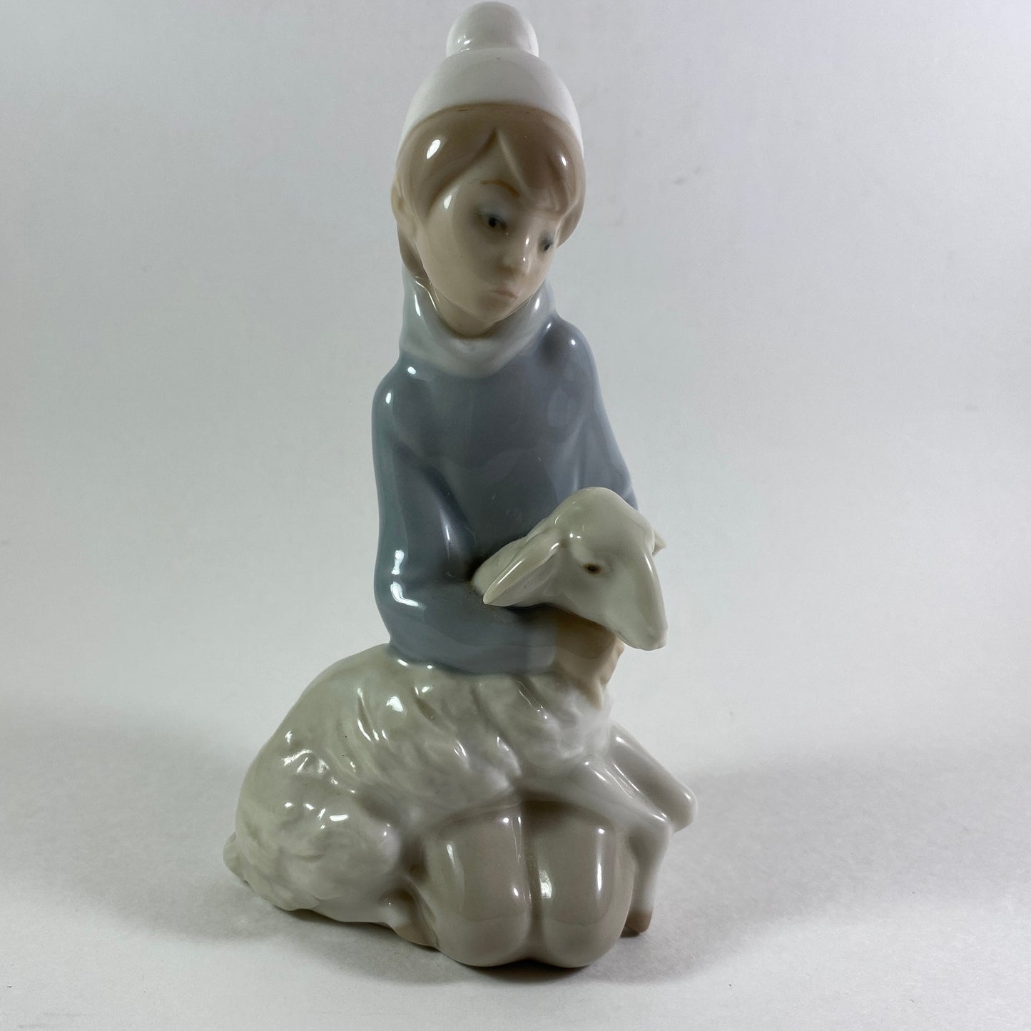 Vintage Lladro Figurine: Boy Sitting with Lamb