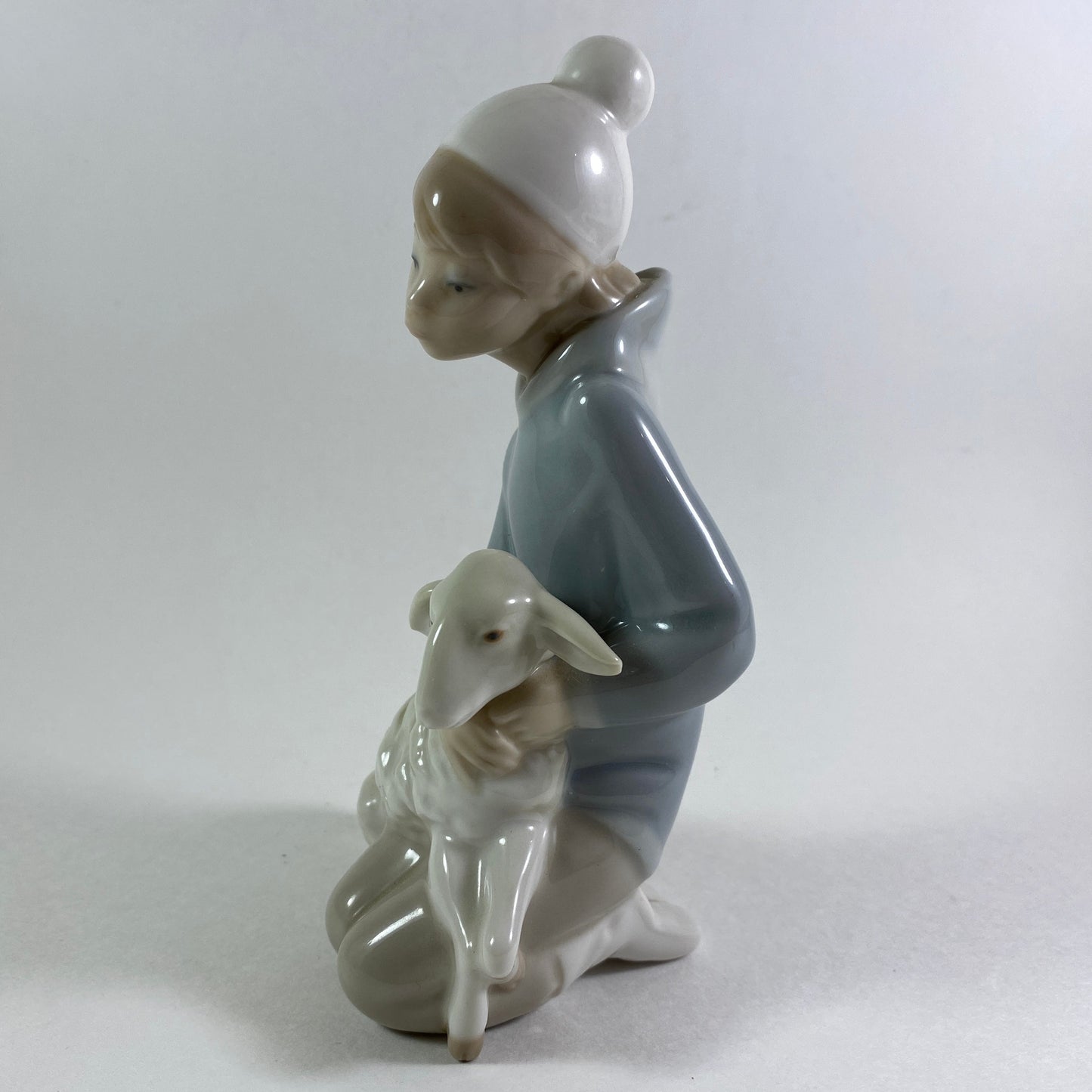 Vintage Lladro Figurine: Boy Sitting with Lamb